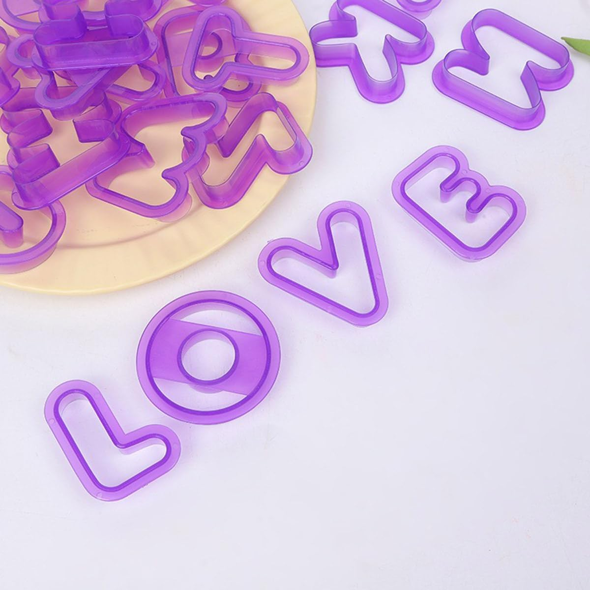 26Pcs Large Alphabet Cookie Cutters Plastic A-Z Letter Biscuit Fondant Cutters Mould for DIY Sugarcraft Biscuit Pastry Baking (Alphabet) - Alphabet image number 6