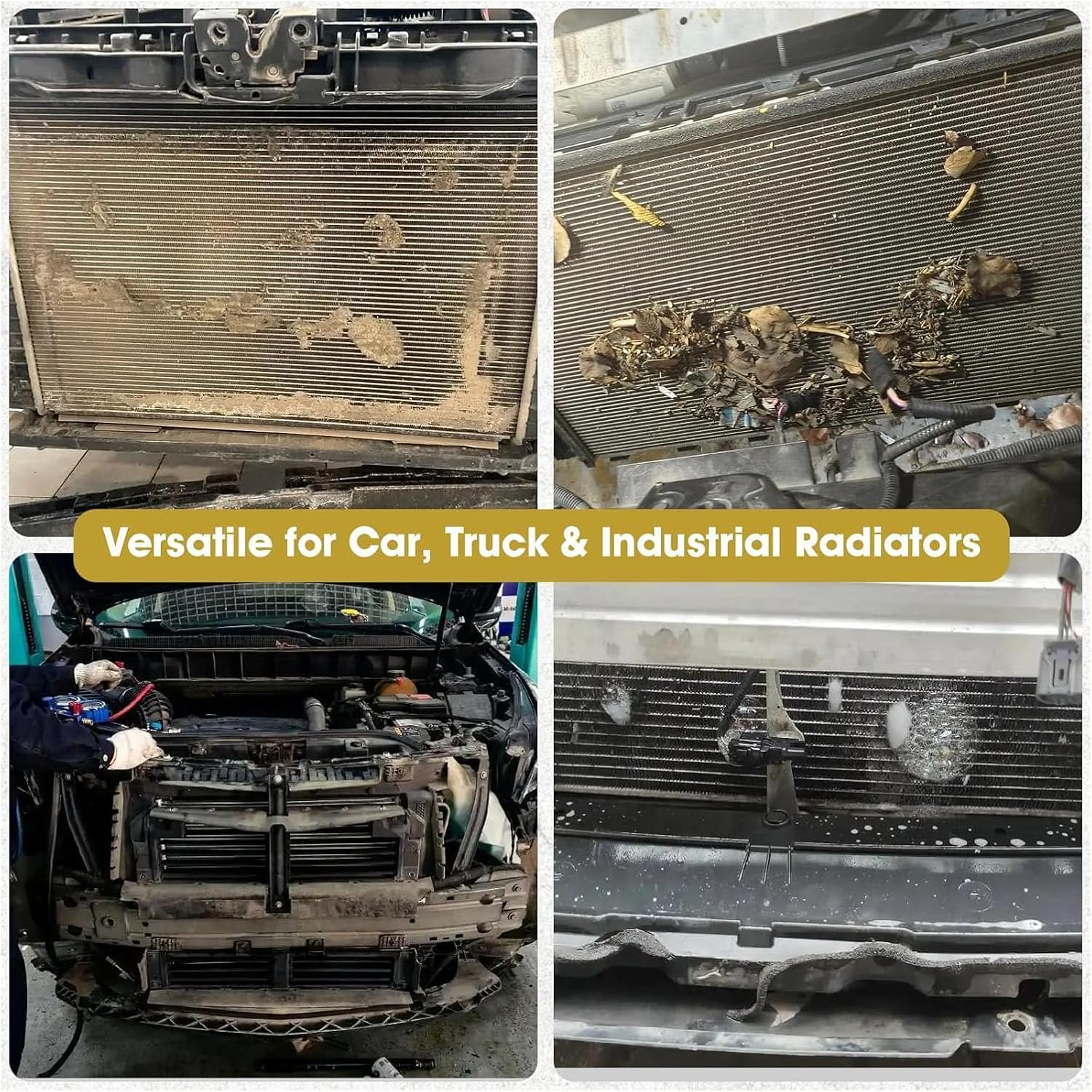 Luocute Radiator Cleaning Wand, 39 Inch 304 Stainless Steel Dual Use Cleaner Air Pump Flush Truck Pressure Washer Wand with 6 Nozzle Heads image number 5