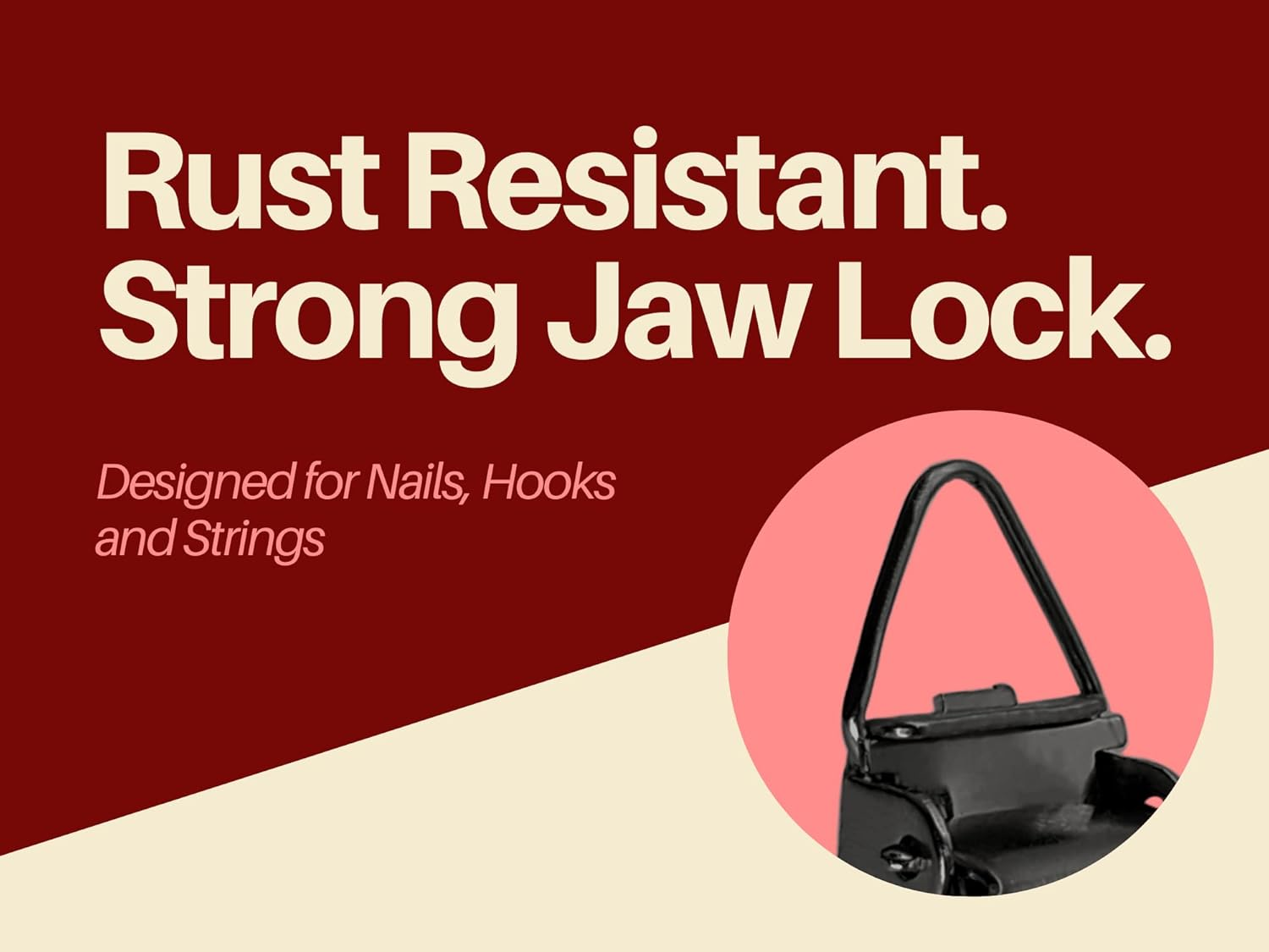 Wise Linkers Matte Black Hanging Clips Pack of 10 Triangle Back Medium Power for Tapestry Small Rugs,Towel, Shawl and Paintings By image number 6