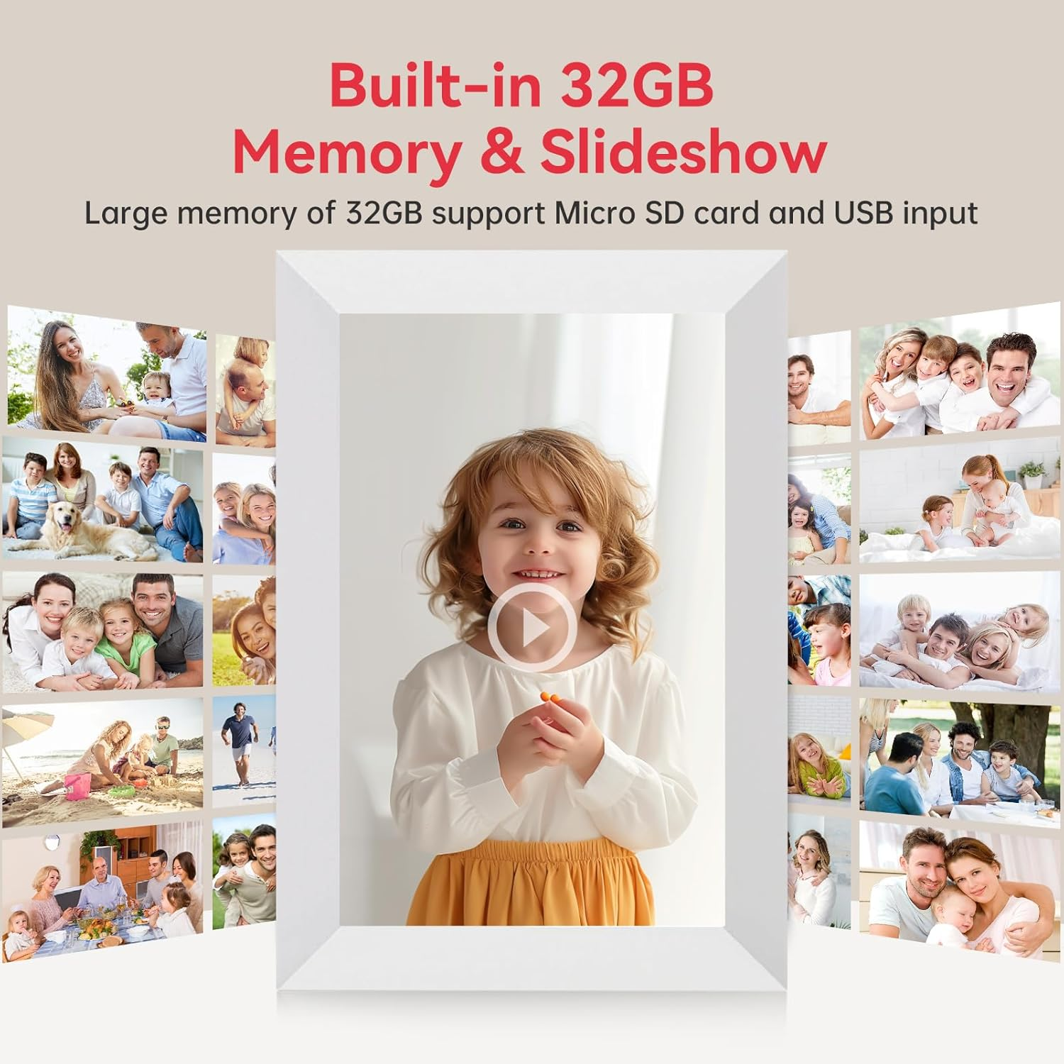 Frameo Wifi Digital Picture Frame 32GB Memory 10.1 Inch, 1280X800 HD IPS Touch Screen Photo Frame Electronic, Easy Setup, Share Photos or Videos Anywhere via Free Frameo APP image number 2