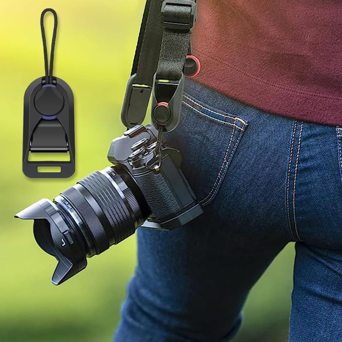 JEYORZY Pack of 6 Camera Strap Quick Release Mounting System, Camera Strap Adapter Camera Quick Release Camera Strap Buckle Adapter Quick Release Buckles Quick Release Clips for Camera Straps image number 2