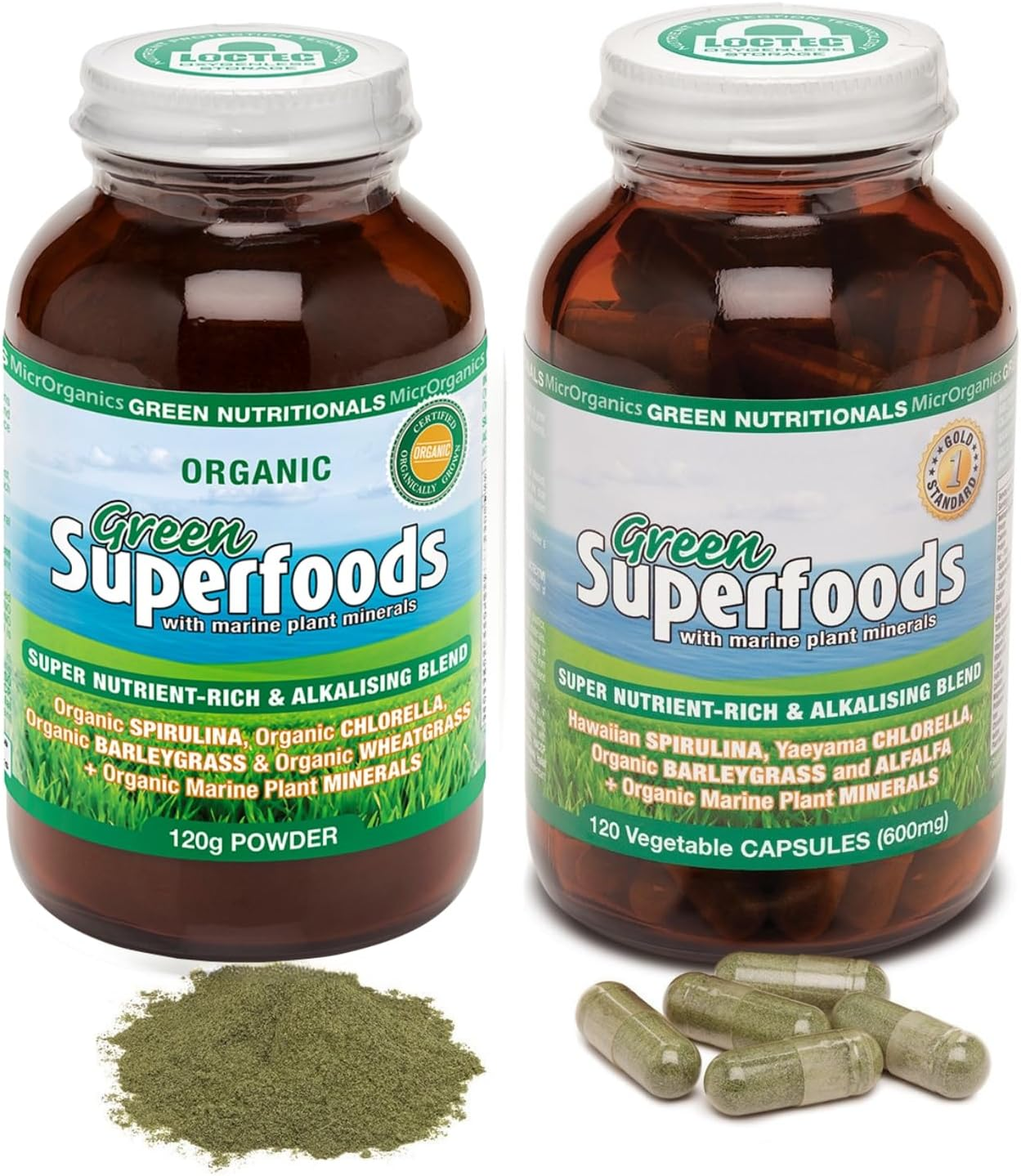 Green Nutritionals Greensuperfoods 250 Capsules - Vegan Vegetarian Friendly image number 1