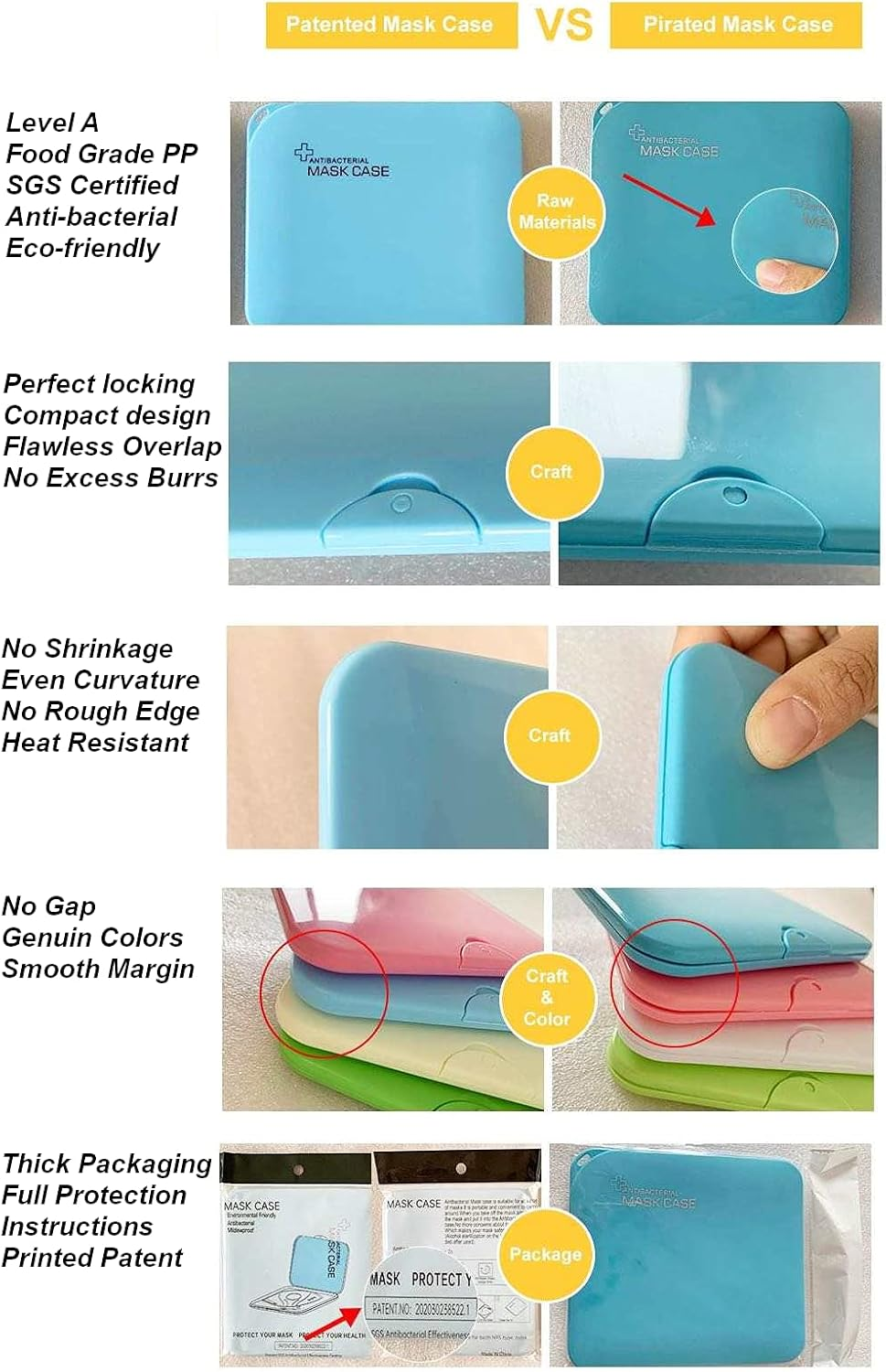 4 Pack Face Mask Case, Portable Storage for Masks, Pollution Prevention Hygiene Container Box, Lightweight Reusable Recyclable Protective Holder (Not Including Mask) image number 3