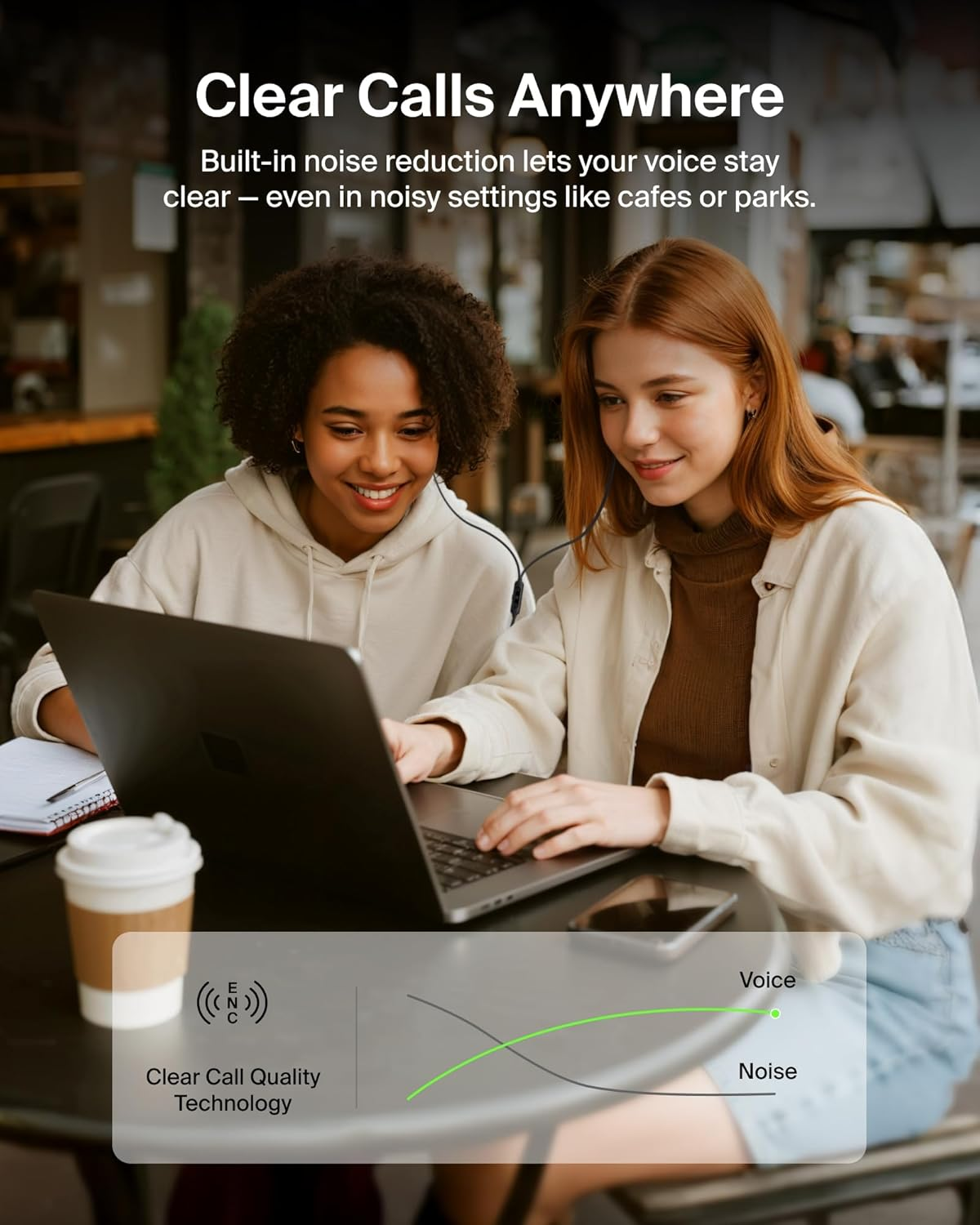 Belkin Soundform Active Noise Cancelling Earbuds Wired with USB C Connector, Ipx5-Rated, In-Ear Earphones W/Microphone for Iphone 17/16/15, Ipad Mini, Galaxy S25, Google Pixel 10, & More - Black - White image number 7