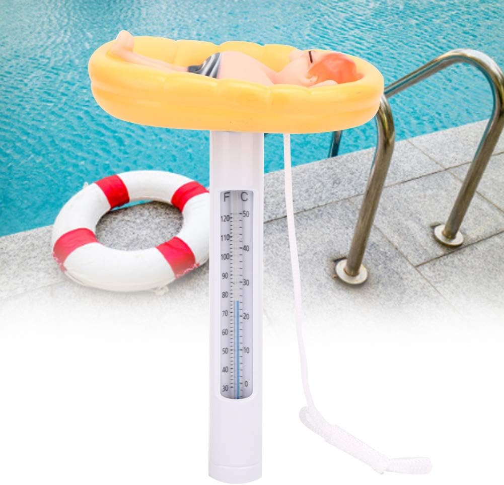Jectse Pool Thermometer, 0-50℃ / 30-120℉, Floating, Swimming Pool Thermometer, Break Resistant Housing, Silicone + ABS + Nylon image number 2