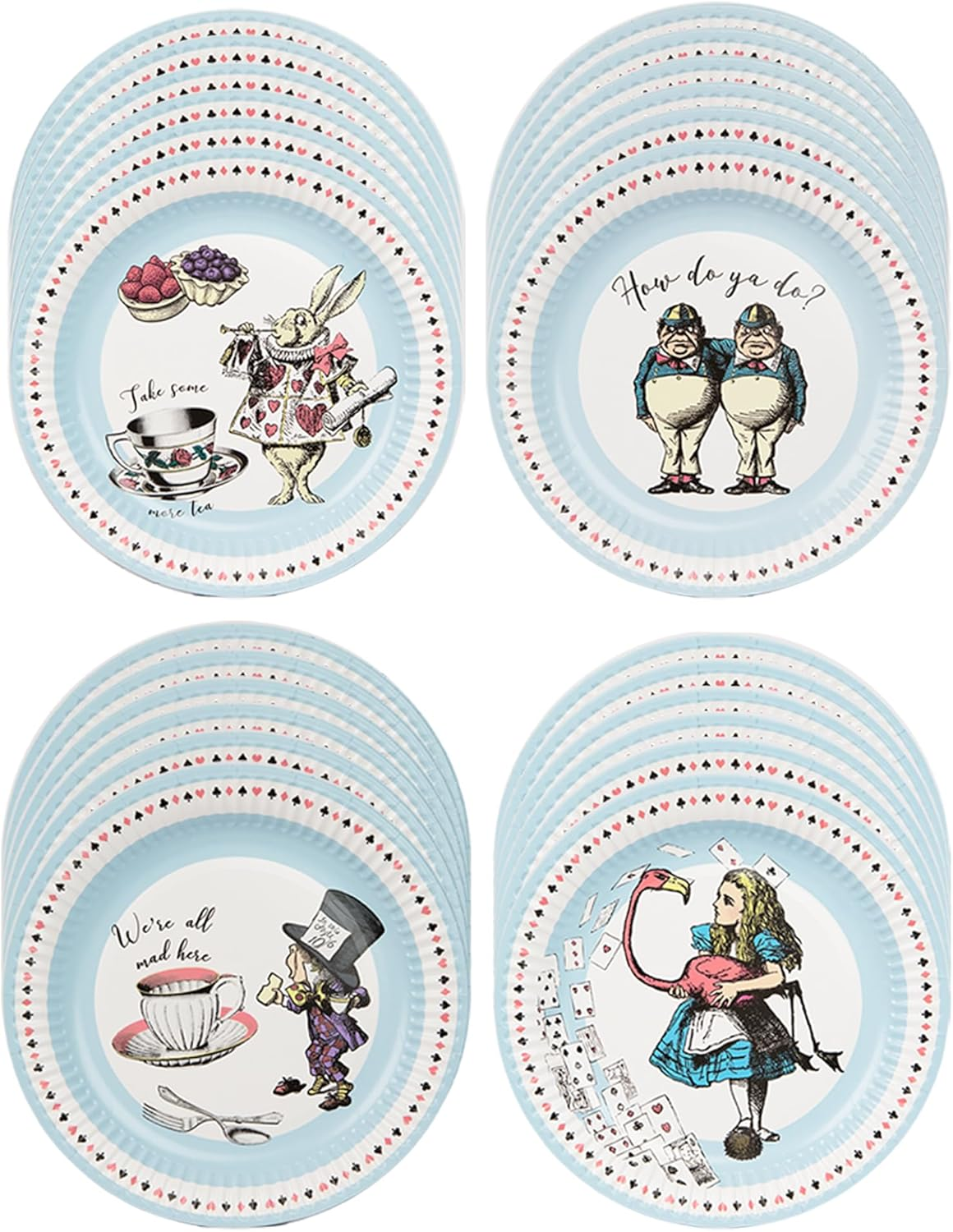 Talking Tables Alice in Wonderland Party Decorations & Tableware for 16 Guests | Mad Hatter Double Sided Bunting ,Paper Plates, Napkins, Cups, Table Cover for Birthday, Afternoon Tea Baby Shower, By image number 5