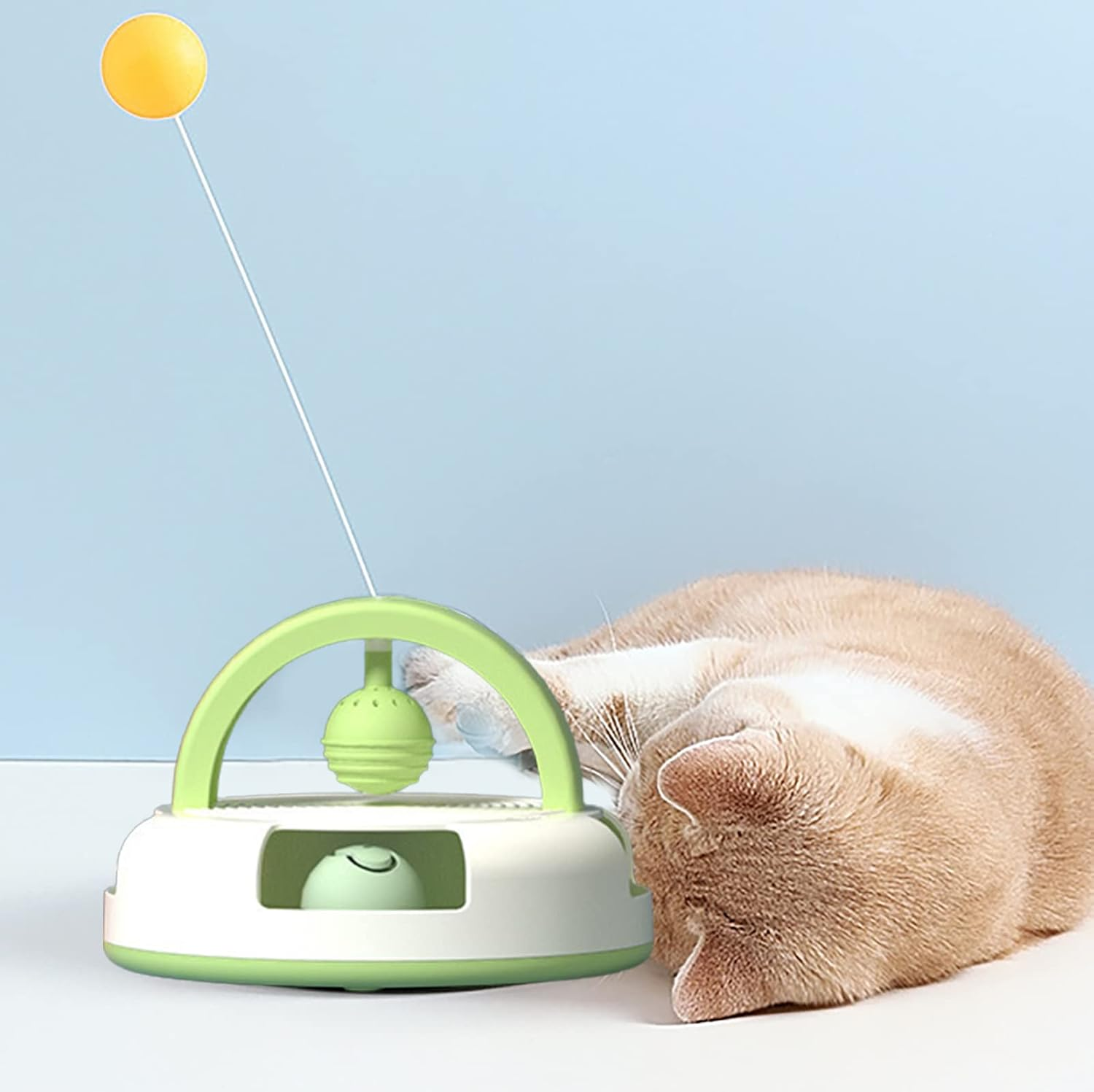 Interactive Cat Toys for Indoor Cats, Auto Rotating Non-Electric Kitten Stick Toy with Catnip Ball Bell, Cat Teaser Toy Ball and Bell Kitten Playing Training Indoor Imtrub image number 5
