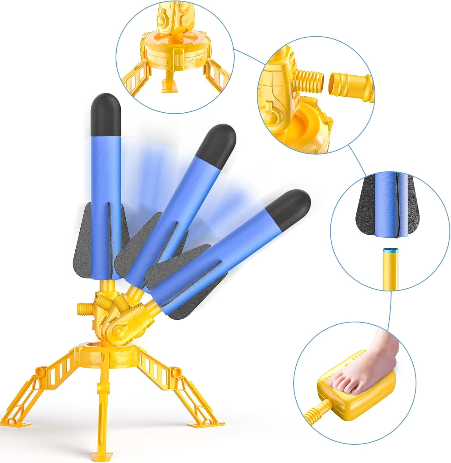 Rocket Launcher for Kids, 12 Foam Rockets and Launcher Pad, Launch up to 100+Ft, Kids Outdoor Toys, Birthday Gift Toys for Toddlers Boys Girls Age 3 4 5 6 + Years Old image number 1