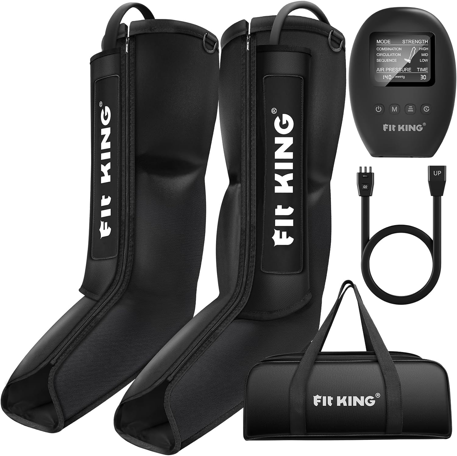 FIT KING Leg Compression Boots Massager for Foot and Calf Recovery, Upgraded Leg Massager for Blood Circulation, Muscle Relaxation, Relief Soreness and Pain&hellip;