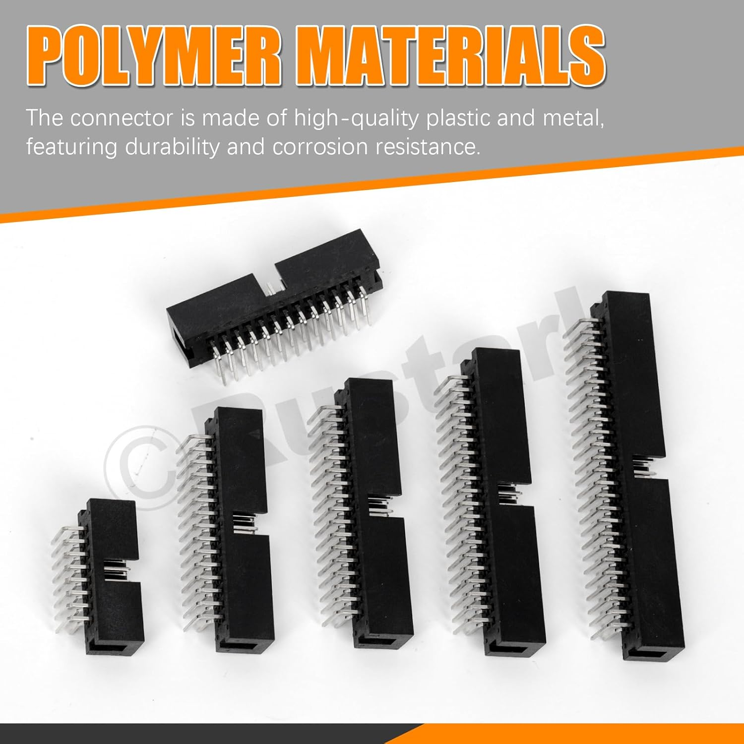 Rustark 50Pcs 2.54MM 6-18Pin Right Angle Male Socket Box Header Connector Assortment Kit Double Row Cable Male Socket SMT Terminal for PCB Electronic Equipment Projects image number 1