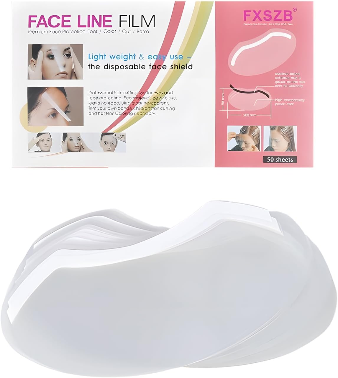 WALWAL 50 Pcs Clear Disposable Shower Face Shield Visors, Eye Protectors for Haircut Hair Dye and Eyelash Aftercare image number 2