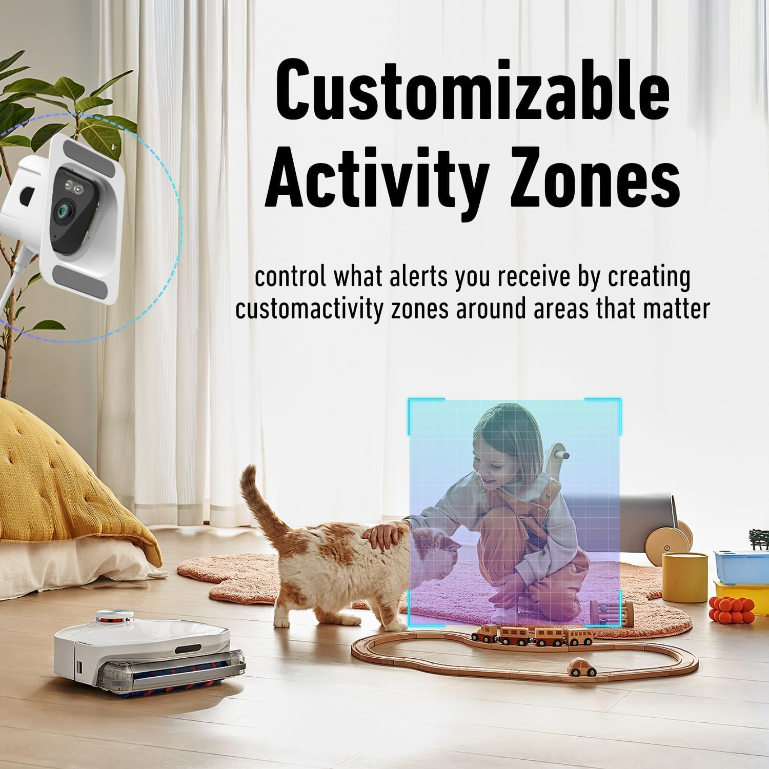 3MP 2K Window Camera, Dual Band Wifi Indoor Security Camera with Starlight Night Vision, 24/7 Recording, 2.4M Cable,No Drilling Required, Easy Installation image number 6