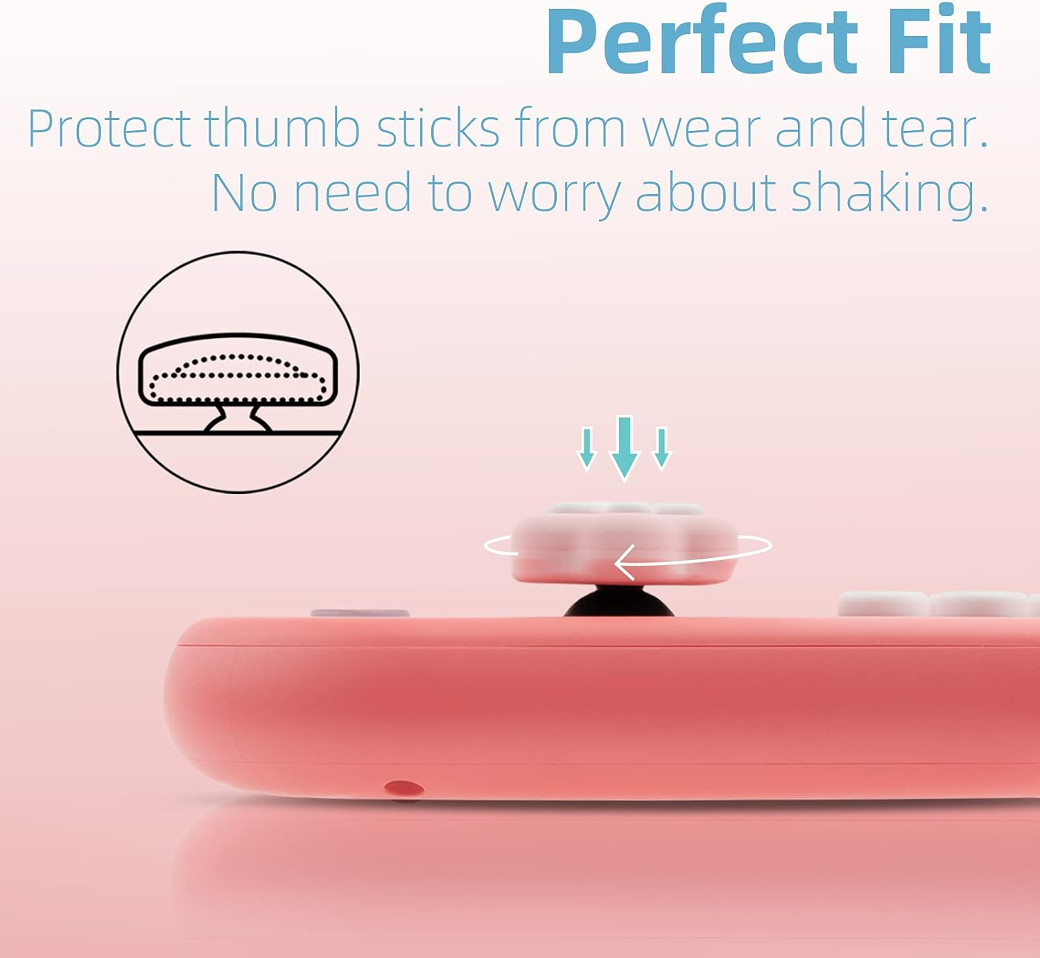 Geekshare Cat Paw Shape Thumb Grip Caps,Compatible with Switch/Oled/Switch Lite,Soft Silicone Joystick Cover, 4PICS (Glitter) image number 1