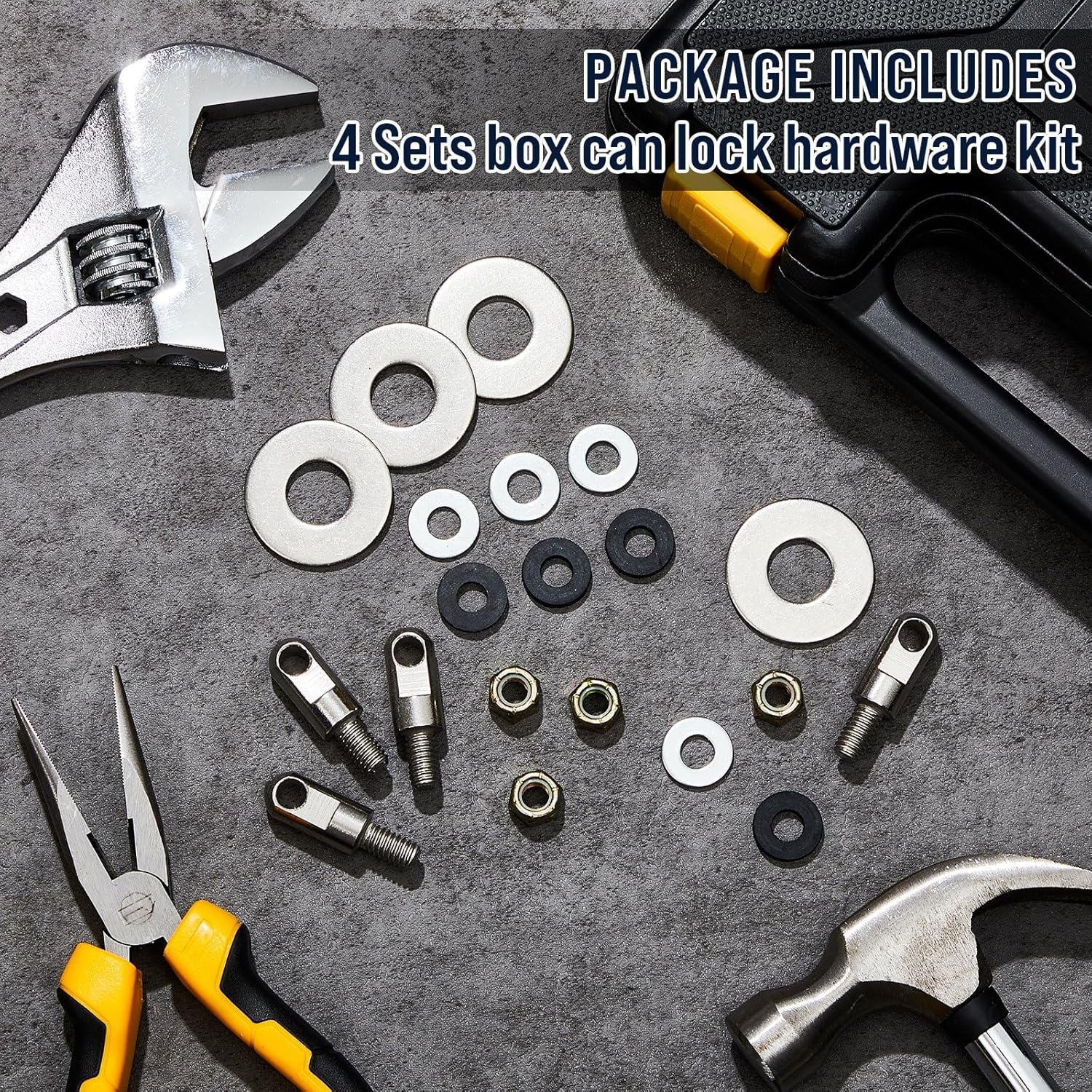 Lounsweer 4 Set Box Can Lock Hardware Kit Metal Stainless Steel Locking Kit Compatible with Ammunition Magazine Boxes Cans Cases for 50 Cal, Fat 50, 30 Cal, 20 Mm, 40 Mm image number 5