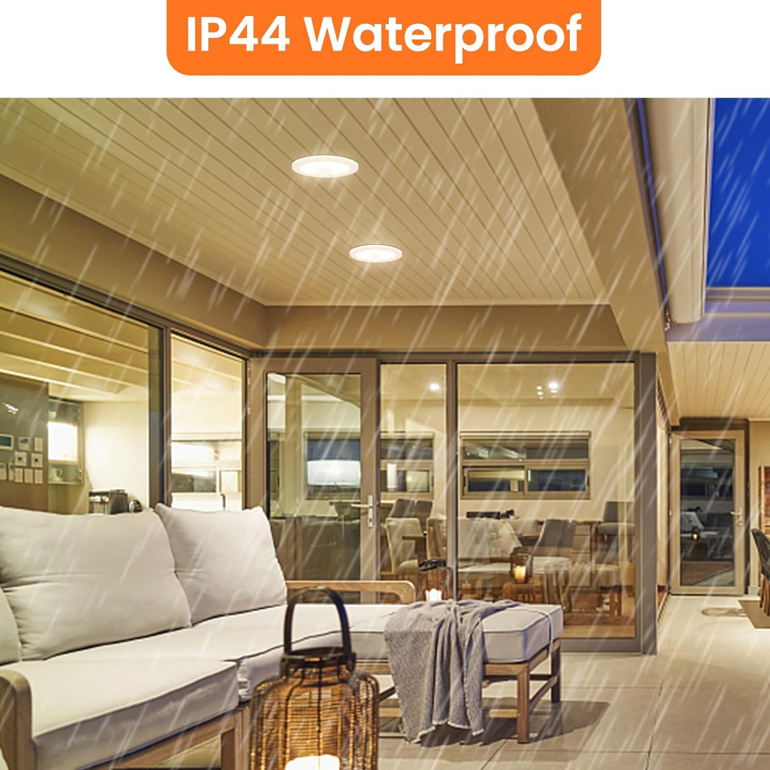 ALUSSO 12W LED Motion Sensor Downlight,3Cct 3000K 4000K 6500K 90-100Mm Cutout,Ip44 Suitable for Stairway Corridor Balcony,1 Pcs,White image number 2