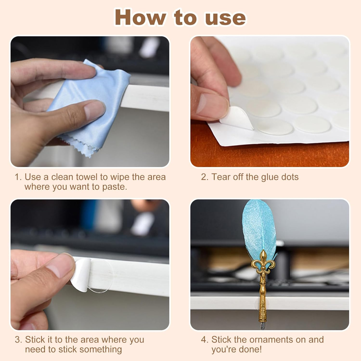 350 Pcs Double Sided Sticky Dots Clear Removable round Adhesive Stick Dots Putty Stick Tack Tape Mounting Putty Stickers for Walls Hanging Pictures Poster Crafts Balloons Festival Party Decorations image number 6