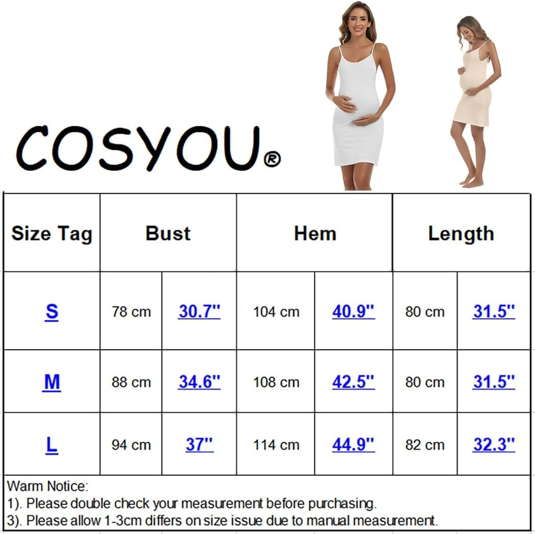 COSYOU Womens Cotton Mini Dress Maternity Slip Dress Spaghetti Strap Camisole Sleeveless Nightgowns image number 3