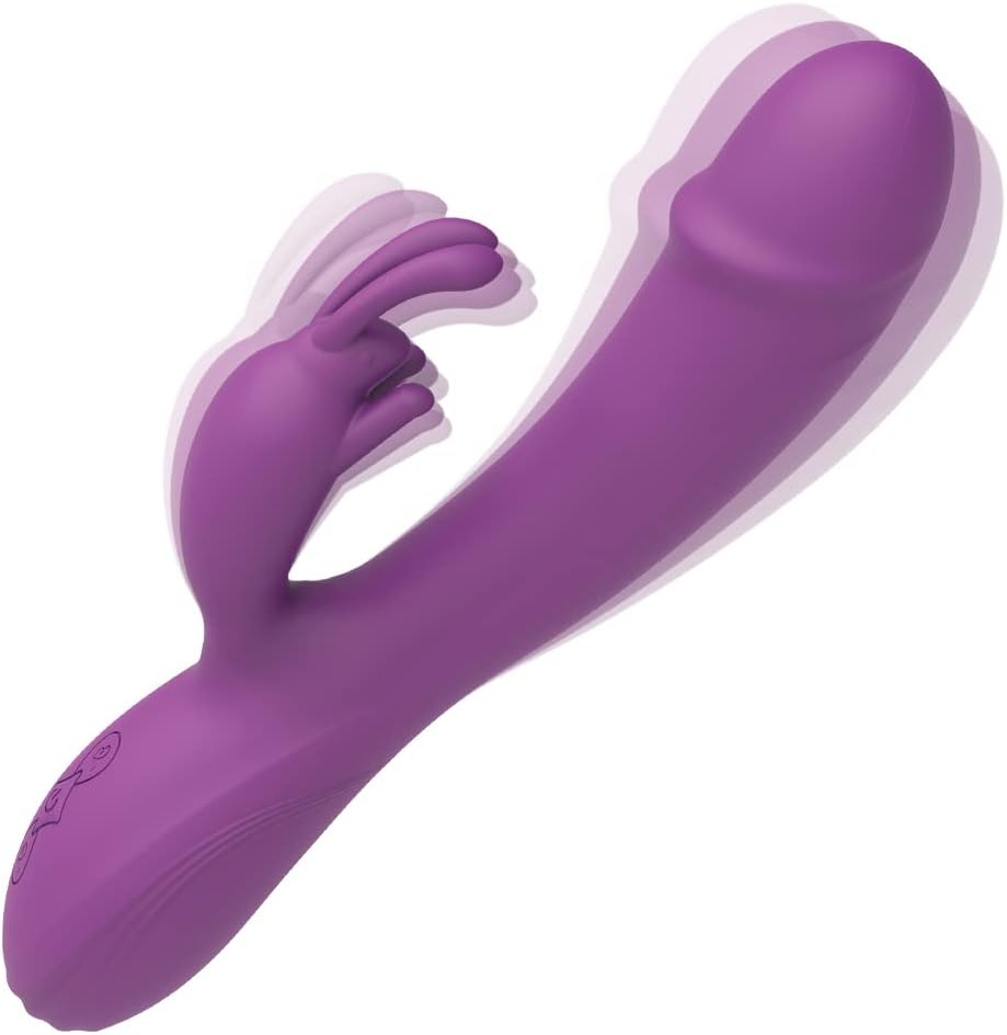 SIDED Massager Handheld Rabbit Vibrator Women'S Toys Buttfly Toy Rechargeable Pleasure Toy for Couple, 10 Vibration Frequency Useful and Fantasy Electric Portable Massager Gifts (Purple Tongue) image number 4