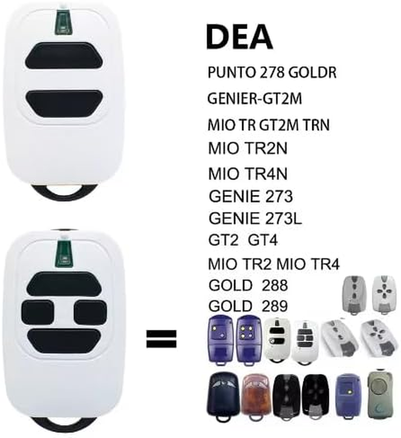 Garage Door Hand Transmitter Compatible Remote Control DEA2 433.92Mhz Compatible Avec DEA GTI2/4, GT2/4, Mio TR2/4, Mio TR2N/4N 1 Piece image number 1
