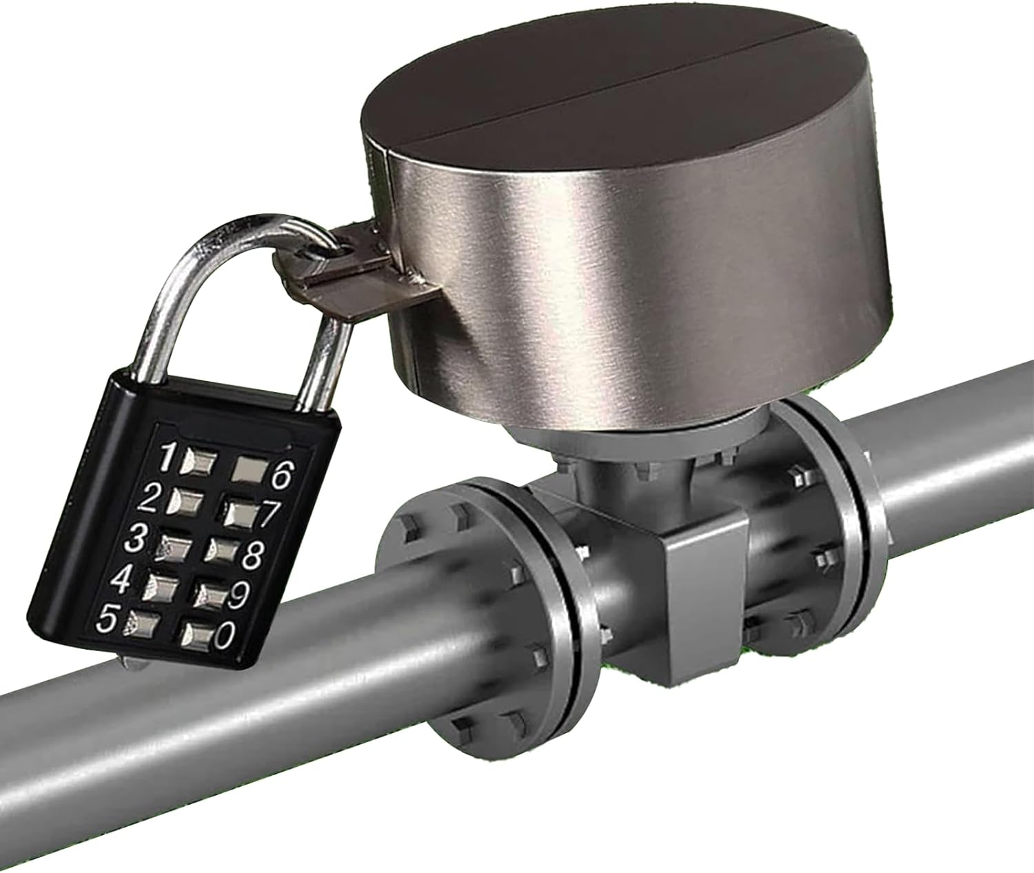 Water Spigot Lock, Faucet Protection Garden Water Saving Faucets Lock with Padlock Outdoor Lock Cover Water Lock Weatherproof Outdoor Cover Combination Padlock (Water Spigot Lock) image number 2