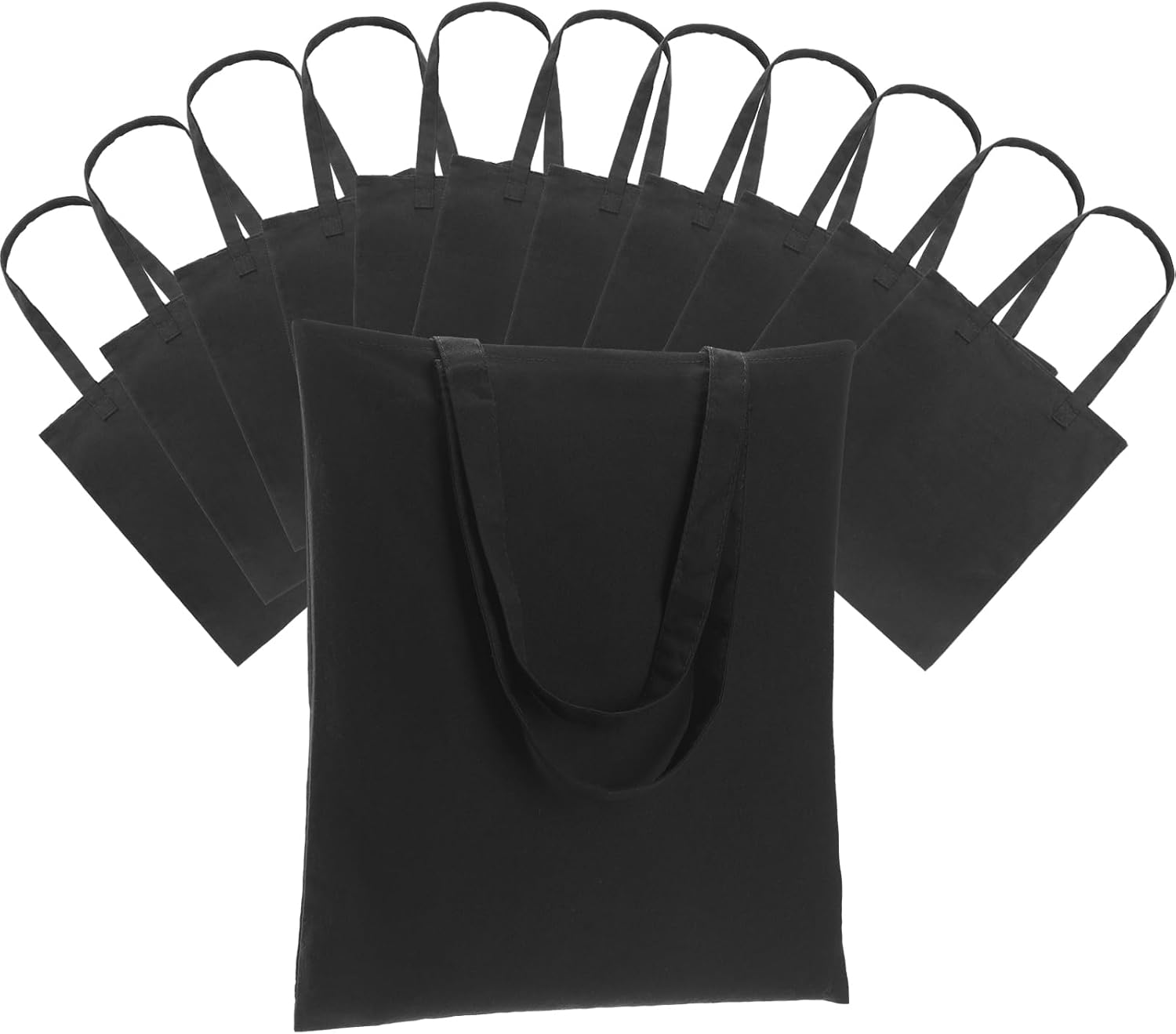 Carbrea 12 Pack Canvas Tote Bag - Lightweight Thin Tote Bags Bulk Reusable Blank Bags for DIY Shopping