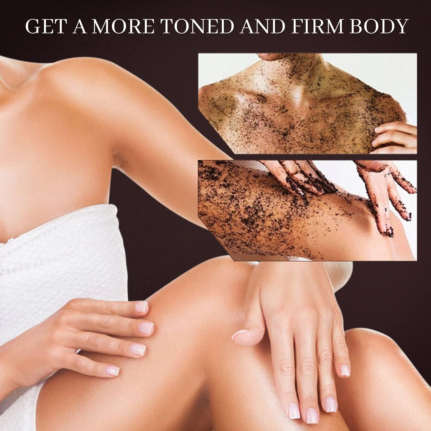 Pure Coffee Arabica Anti-Cellulite Exfoliating Dead Sea Salt Scrub for Face Body Legs & Foot Best Hydrating Stretch Marks Wrinkles Varicose Veins Treatment Boosts Circulation for Men & Women image number 1