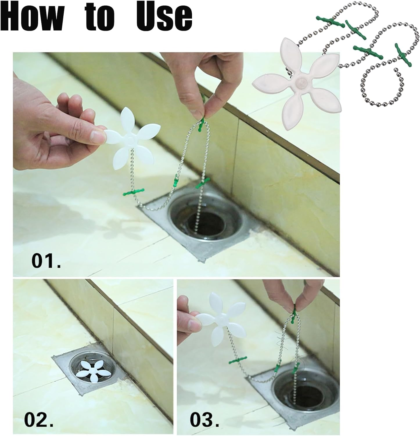 10 Pieces Drain Hair Catcher Flower Cleaning Tool Shower Drain Strainer Bathroom Drain Strainer Hair Catcher Kitchen Cleaning Tool Drain Hair Remover Removal Tool image number 2