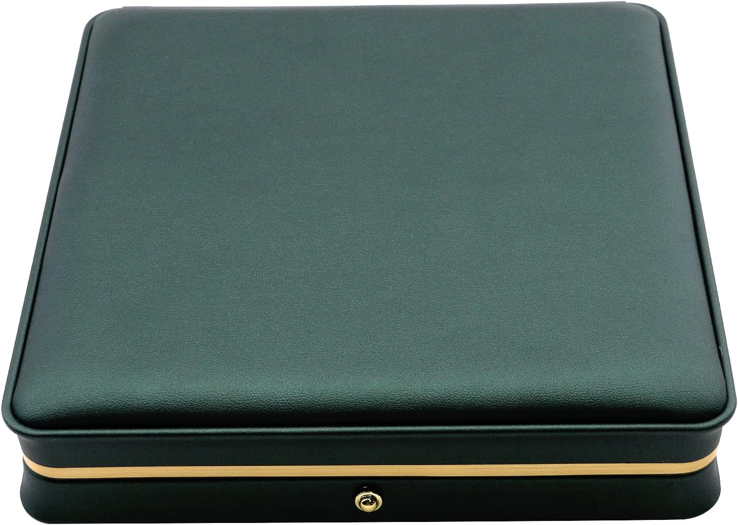 MY MIRONEY Big PU Leather Wedding Jewelry Sets Box Blackish Green Necklace Earring Ring Display Case Bracelet Storage Holder Jewelry Box Storage Organizer (7.48" X 7.48" X 1.57") image number 1