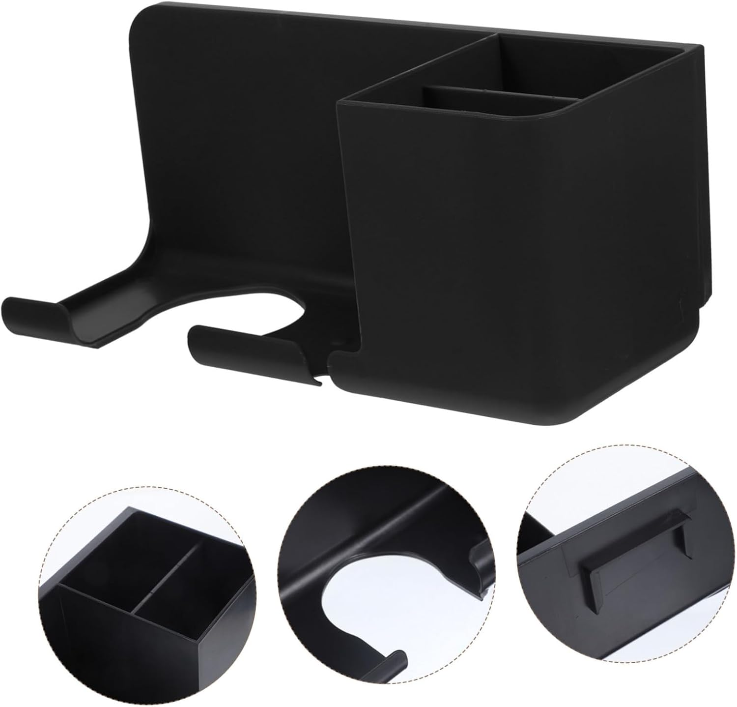 LOORGVEL Wall Mounted Hair Dryer Holder Self Adhesive Blow Dryer Stand for Bathroom Bedroom Hairdressing Tool Storage Organizer for Combs Beauty Accessories Smooth Edges No Damage image number 1