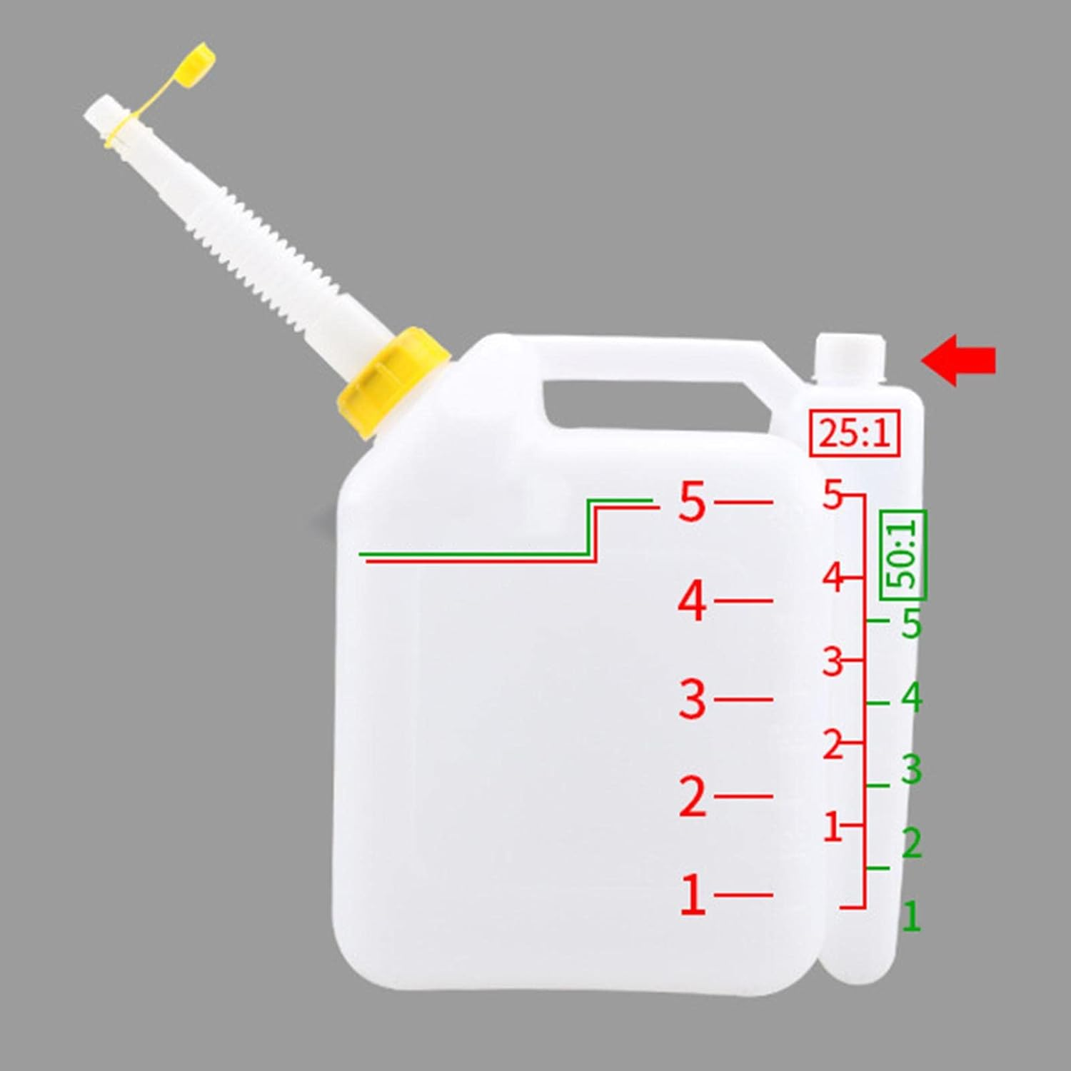 Generic Fuel Oil Mixing Bottle 2-Stroke Large Capacity Ratio Bottle Fuel Mixing Bottle Canister Thickened Fuel Mix for Dispensing Engine, 4L with Spout