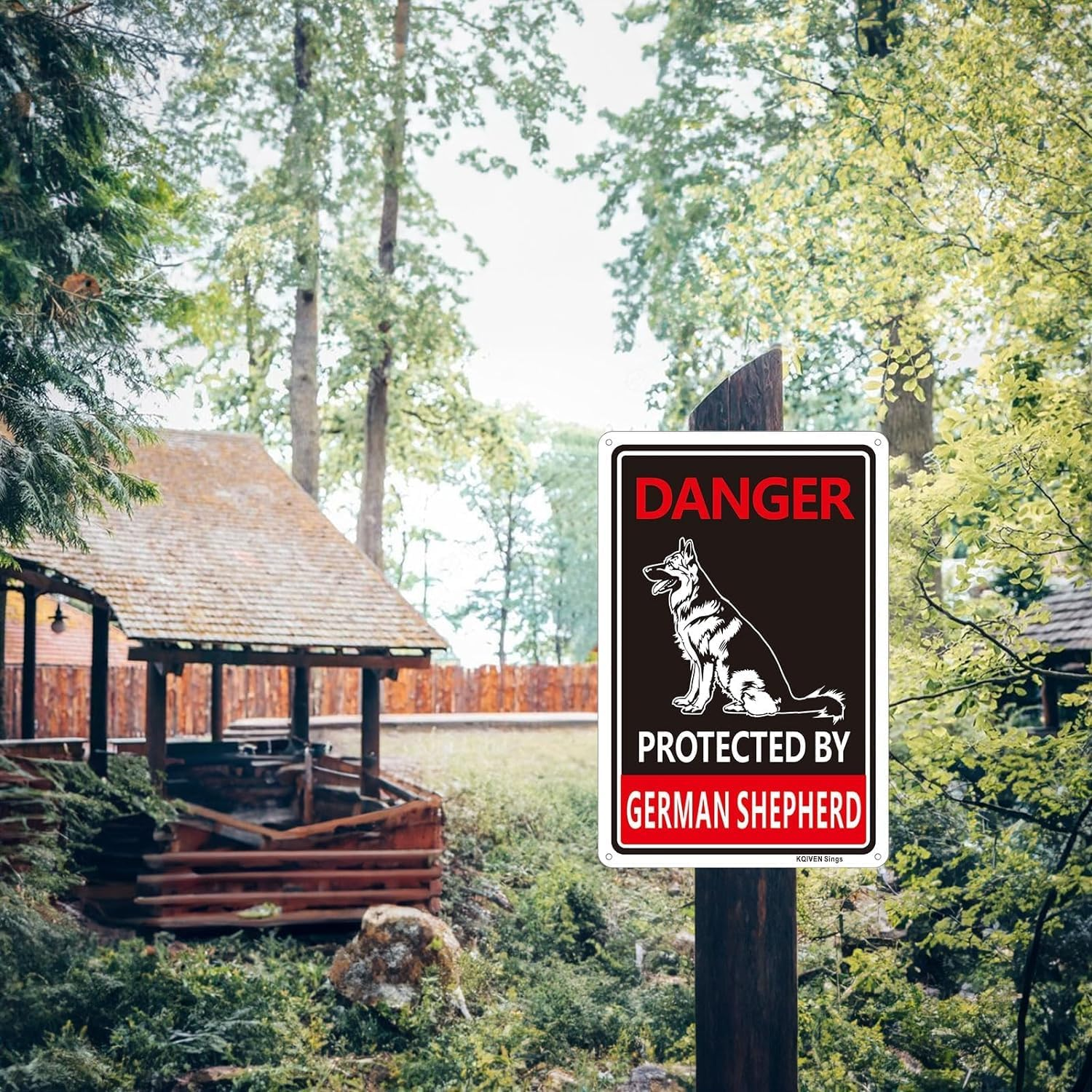 2 Pack Dog Warning Signs Beware of German Shepherd Sign, Large Beware of Dog Sign Reflective, 10X14 Inches Rust Free 30 Mil Thick Aluminum, UV Printed Weather Resistant Ink, Easy to Mount for Fence image number 5