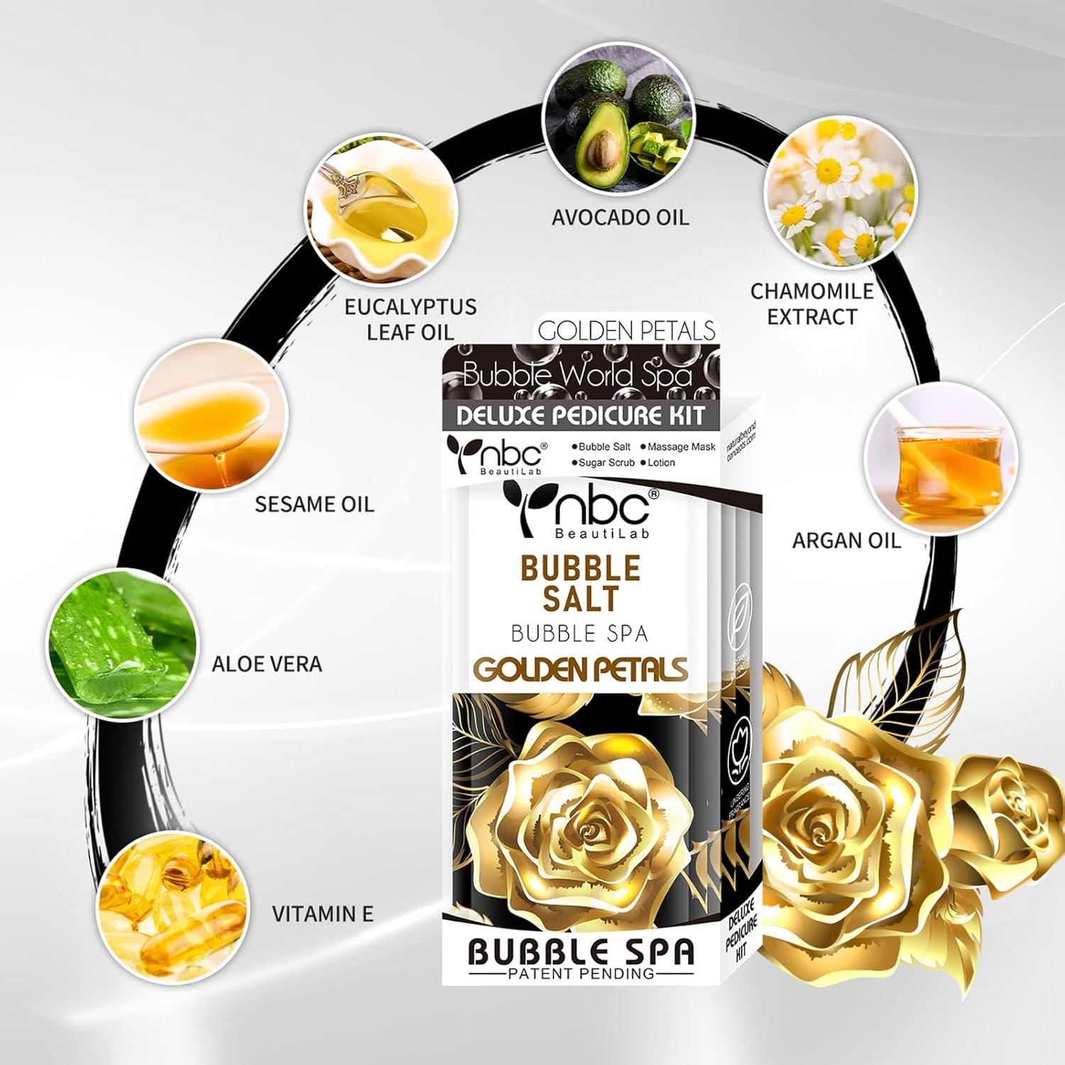 Foot Soak Foot Salt for Foot Care Dry Feet 1 Set (1 Set Gloden Petals) image number 3