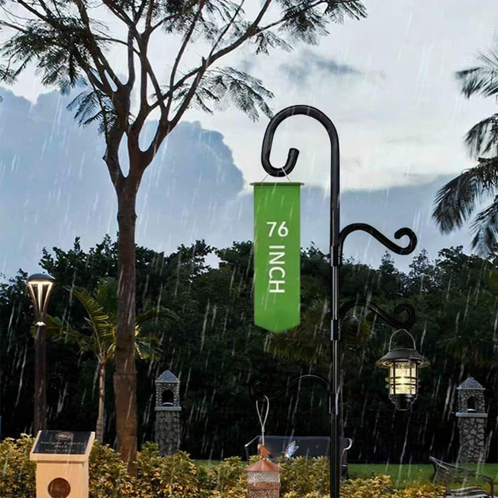 Bird Feeder Pole, 76-Inch Wild Birdfeeding Station Kit, Metal Birdfeeder Pole Stand, Bird Feeding Station with 3 Hanging Hooks, Birds House Poles for Garden, Outdoor Plant Hanger, Wedding