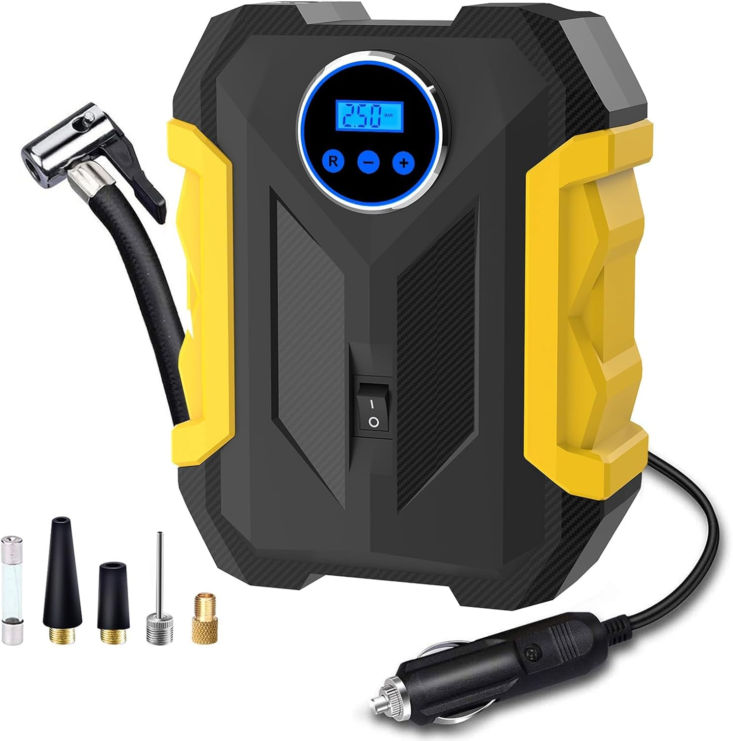Air Compressor Tire Inflator, Digital Air Compressor Portable with LED Light 12V DC, 150PSI Auto Pump Portable Tire Inflator for Car, Bicycle, Motorcycle, Balls, Balloons image number 6