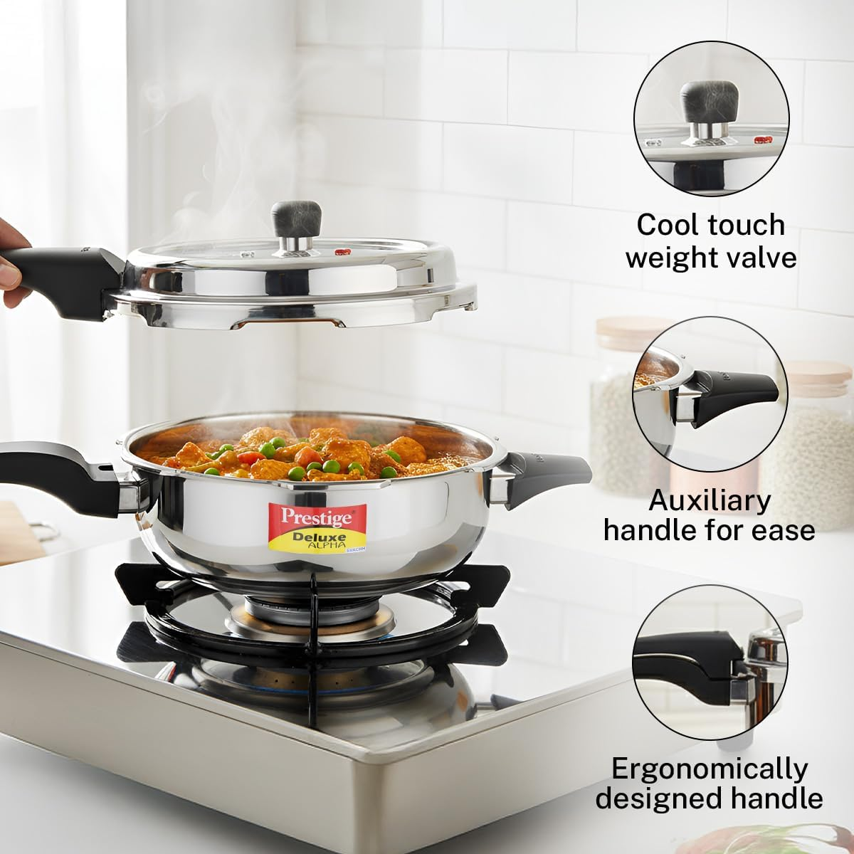 Prestige PRASVSP PRESSURE COOKER, Senior Pan 4L, SILVER