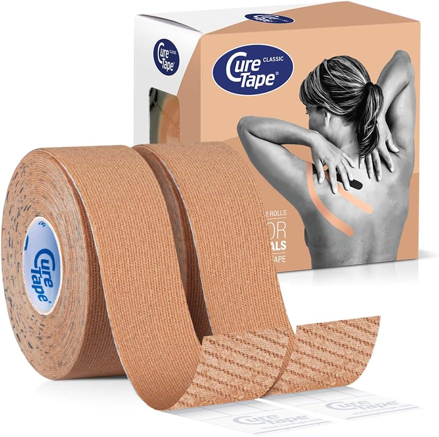Curetape&reg; Classic Kinesiology Tape 2.5Cm X 5M Beige (2 Rolls per Box)