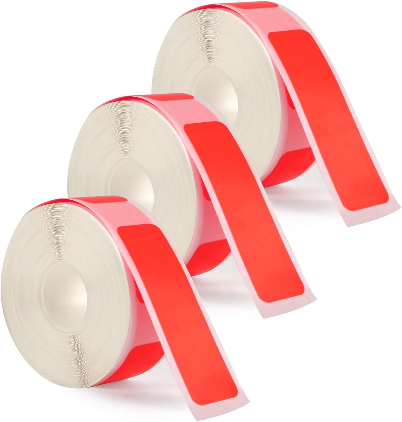 3 Rolls Label Maker Tape for Phomemo D30 Label Printer Machine, 12Mm X 40Mm Thermal Paper Stickers Waterproof Self Adhesive Label Tape Replacement for Home Office School Files (Red) image number 4