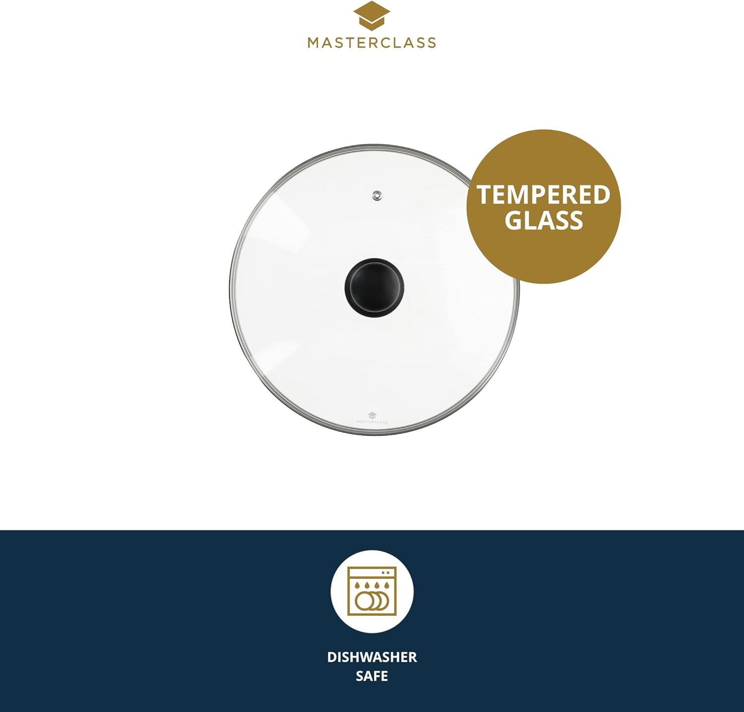 Kitchencraft Masterclass Glass Lid 20 Cm, Universal Designed for All 20 Cm (8 Inch) Cooking Pots and Frying Pans image number 2