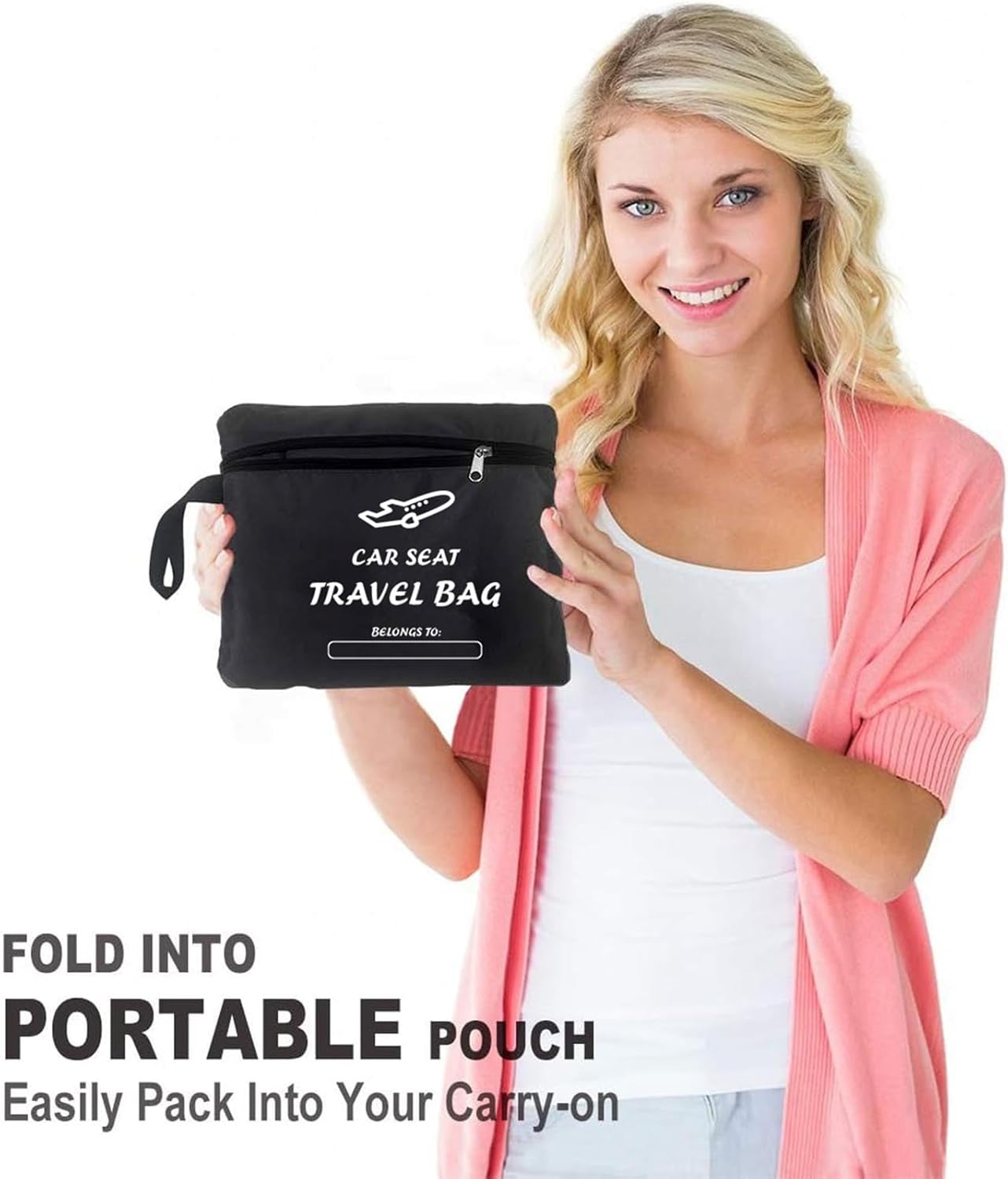 Car Seat Bags for Air Travel - Durable Baby Carseat Cover for Airplane Travel - Padded Car Seat Travel Bag for Airplane & Stroller Bag for Airplane, Gate Check Bag for Air Travel image number 4