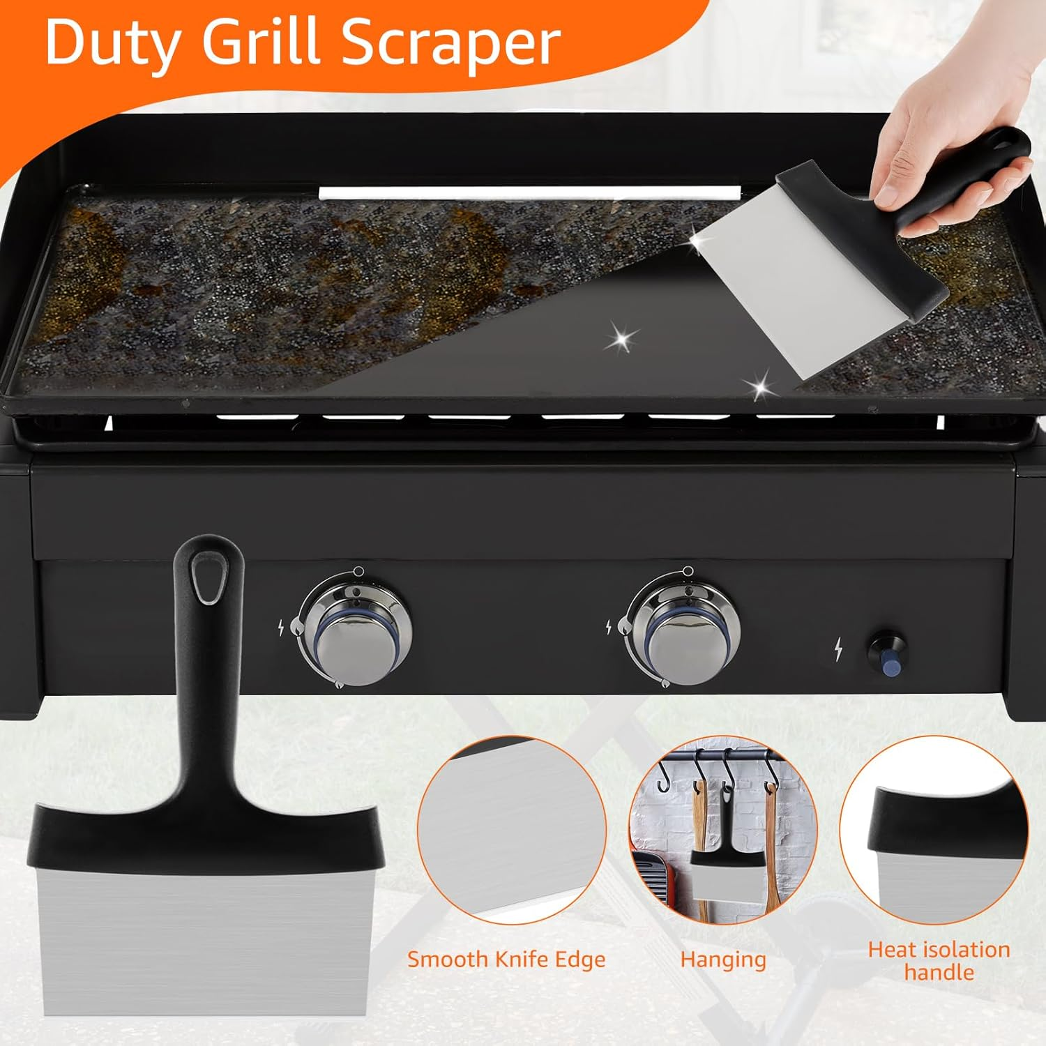 26Pcs Griddle Cleaning Kit Practical Flat Top Grill Cleaner Kit with Handle Scouring Pads Griddle Scraper and Pumice Stone Multifunctional Cleaning Kit Grill Cleaner Kit for BBQ Greasy image number 1