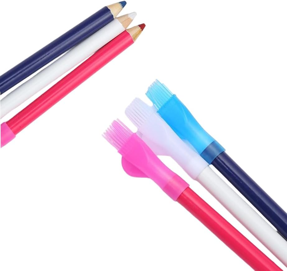 HIGHROCK 6 Pcs Tailor'S Chalk, 3 Colours Sewing Chalk Pencils Fabric Marker Chalks for Crafting, Sewing, Fabric Marking image number 4