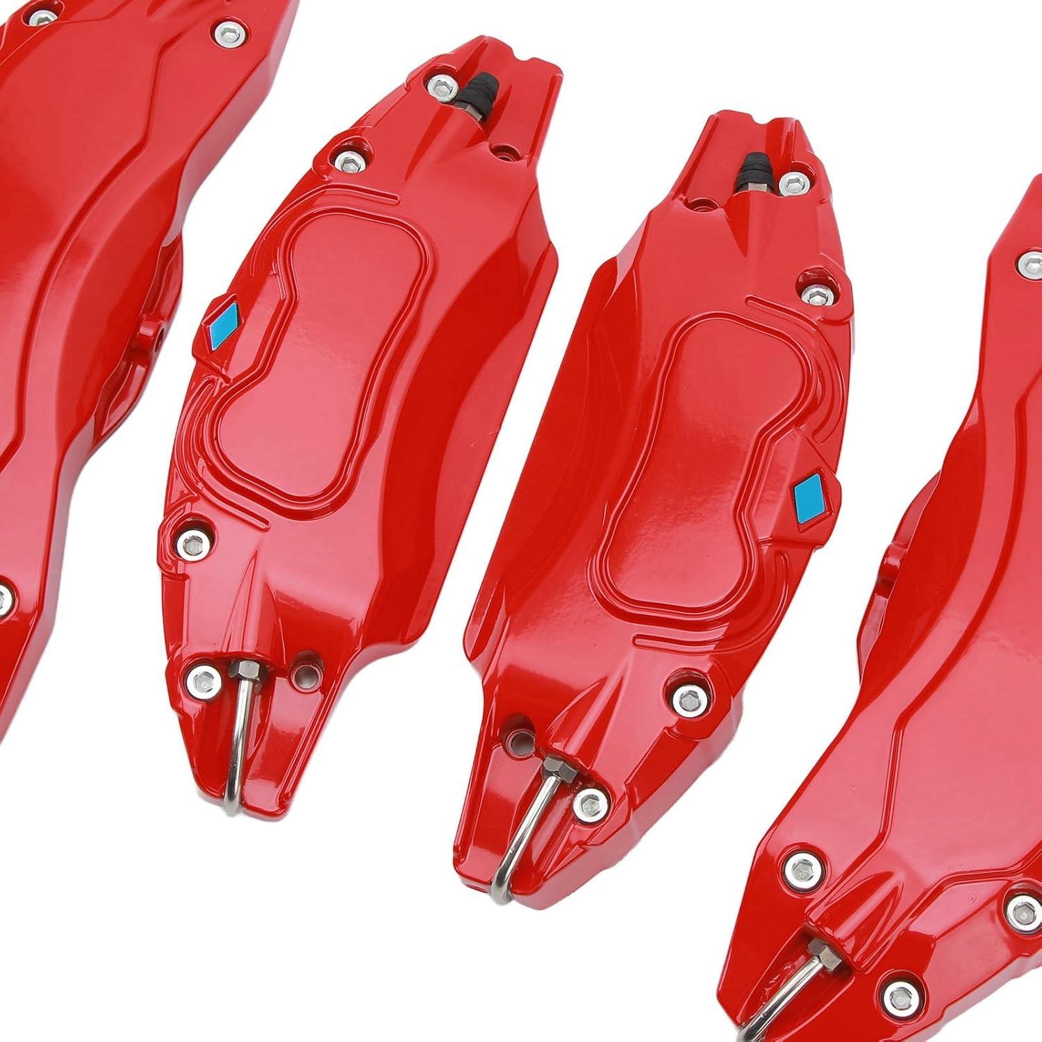 Asixxsix Caliper Covers Fit for Model Y, 4 Pcs 19In 20In Brake Caliper Cover Aluminium Alloy Wheel Hub Durable Protector Replacement for Model Y (Red) image number 2