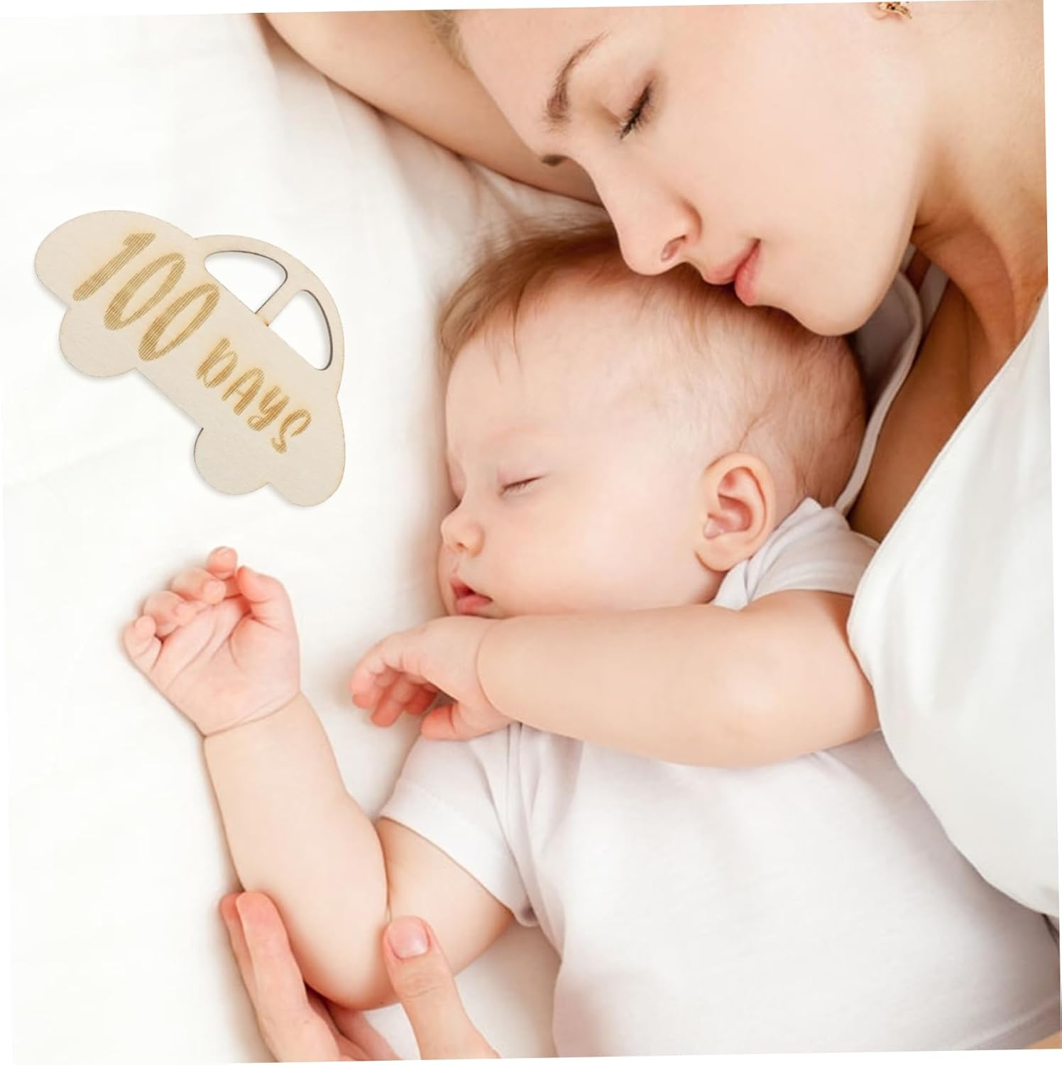 ARTSEWPLY Days Milestone Wooden Marker Cards Newborn Growth Photo Props for Celebrating Milestones for Capturing First Moments