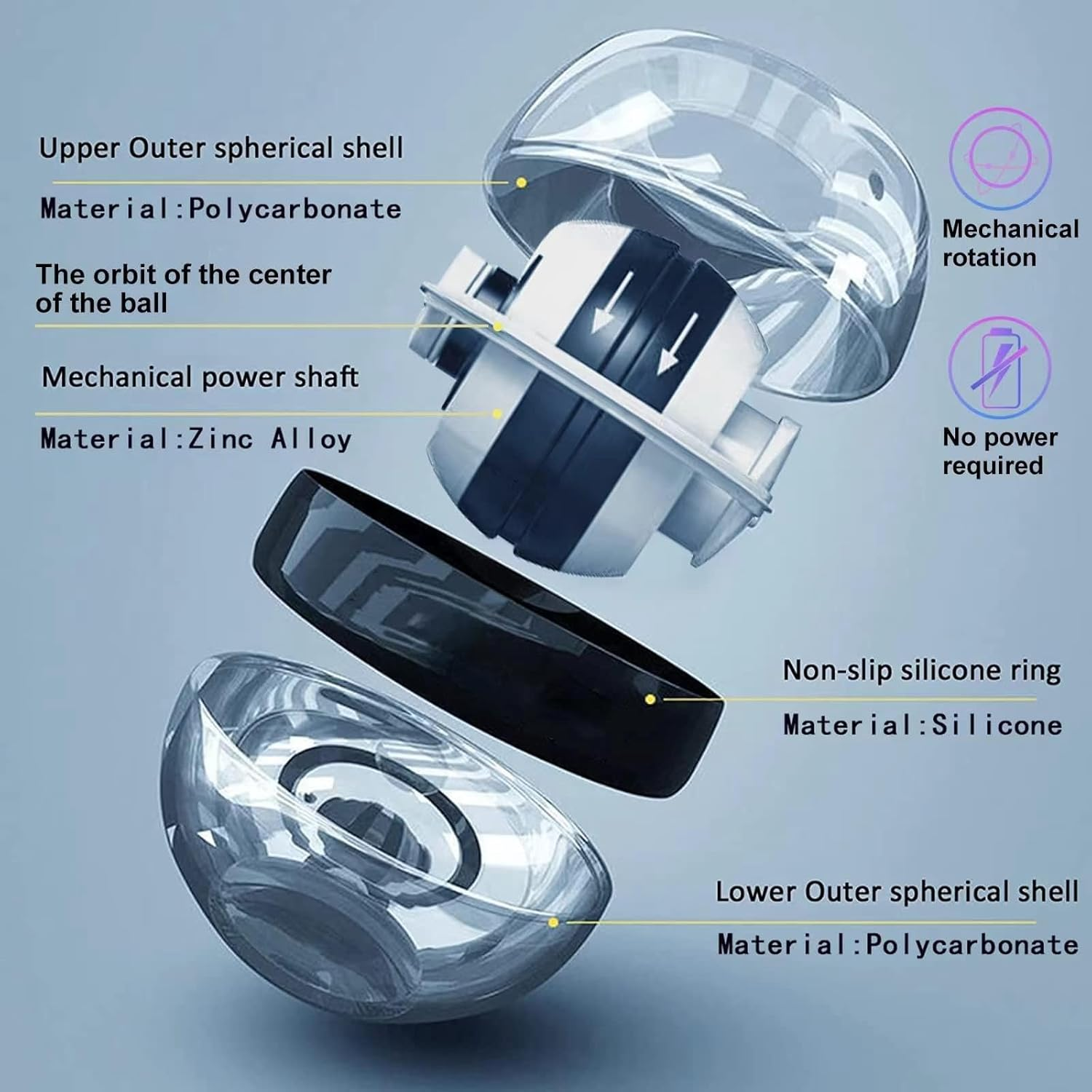 Powerball Wrist Trainer Ball Auto-Start Wrist Strengthener Gyroscopic Forearm Exerciser Equipment Gyro Ball for Strengthen Arms, Fingers, Wrist Bones and Muscles image number 5