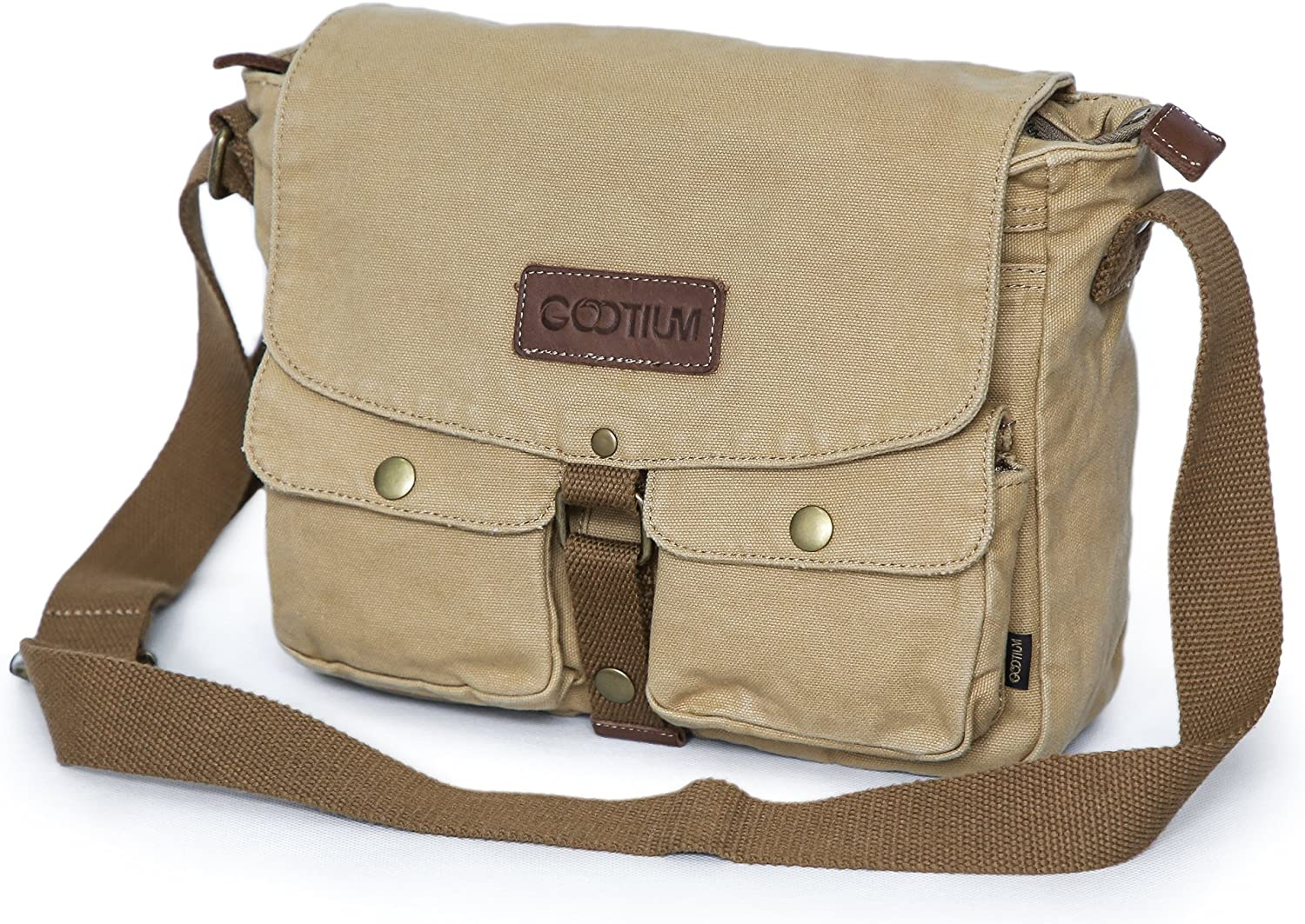 Gootium Canvas Messenger Bag - Vintage Crossbody Shoulder Bag Military Satchel image number 5