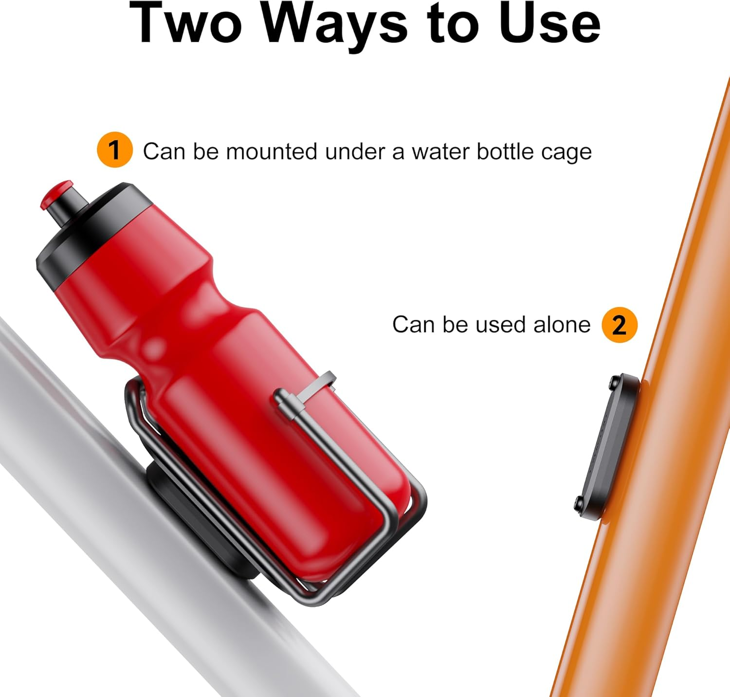 CITYWAY for Smarttag2 Bike Mount, IPX8 Waterproof Bike GPS Tracker Holder for Galaxy Smart Tag2, Hidden under Bottle Cage or Alone, Extended M5 Black Safety Screws with Driver (1 Pack-Black) image number 3