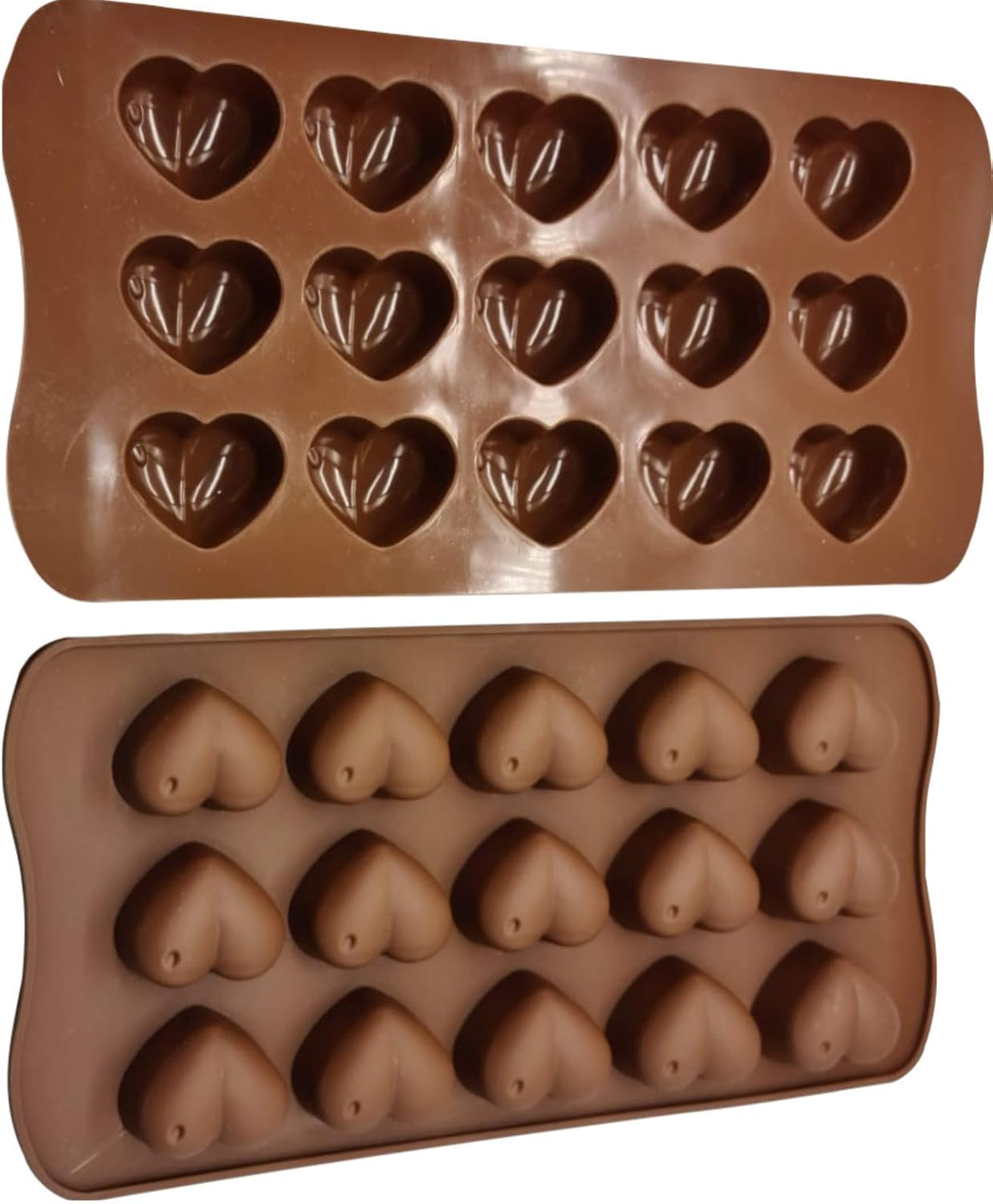15-Cavity Heart Shape Chocolate Mould, Set of 4 PCS Silicone Valentine Heart Chocolate Gummy and Candy Mold by Onlineforu image number 4