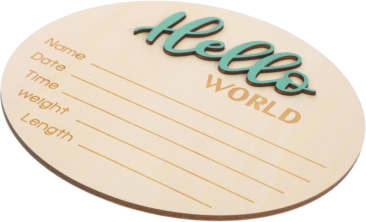 Wooden Birth Announcement Sign for Newborn round Baby Name Sign for Photography Prop Made of Natural Wood for Baby Shower and Keepsake