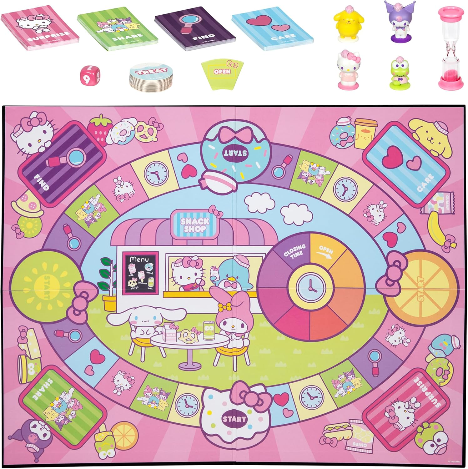 Hello Kitty and Friends Snack Shop Game, Fun Activity Game, Earn 12 Treats before the Snack Shop Closes to Win, Includes 4 Exclusive Hello Kitty Figures, Ages 6+ and 2-4 Players image number 4