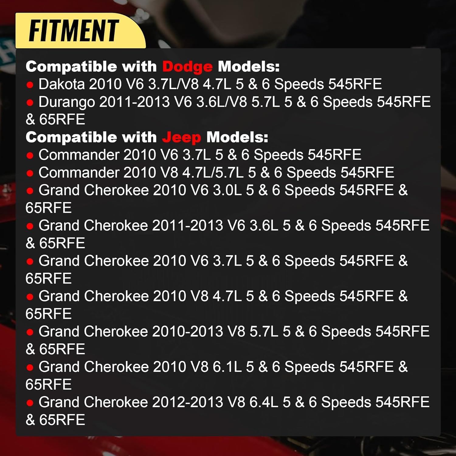 265-870 Transmission Oil Pan with Drain Plug Compatible with Dodge Dakota Durango Jeep Commander Grand Cherokee Ram 1500 2500 3500 Dakota 65RFE 68RFE 545RFE image number 2